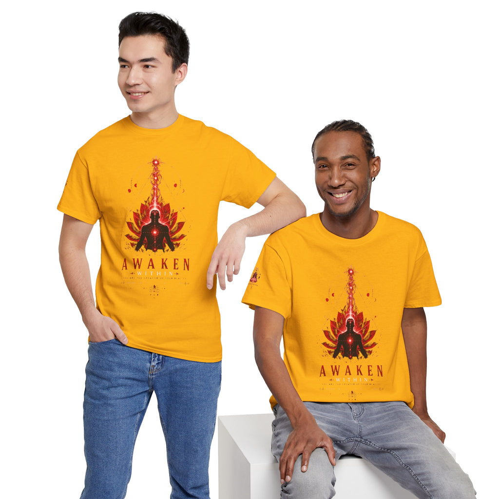 Awaken Meditation T-Shirt — Red Lotus Spiritual Tee - Awaken Within Apparel