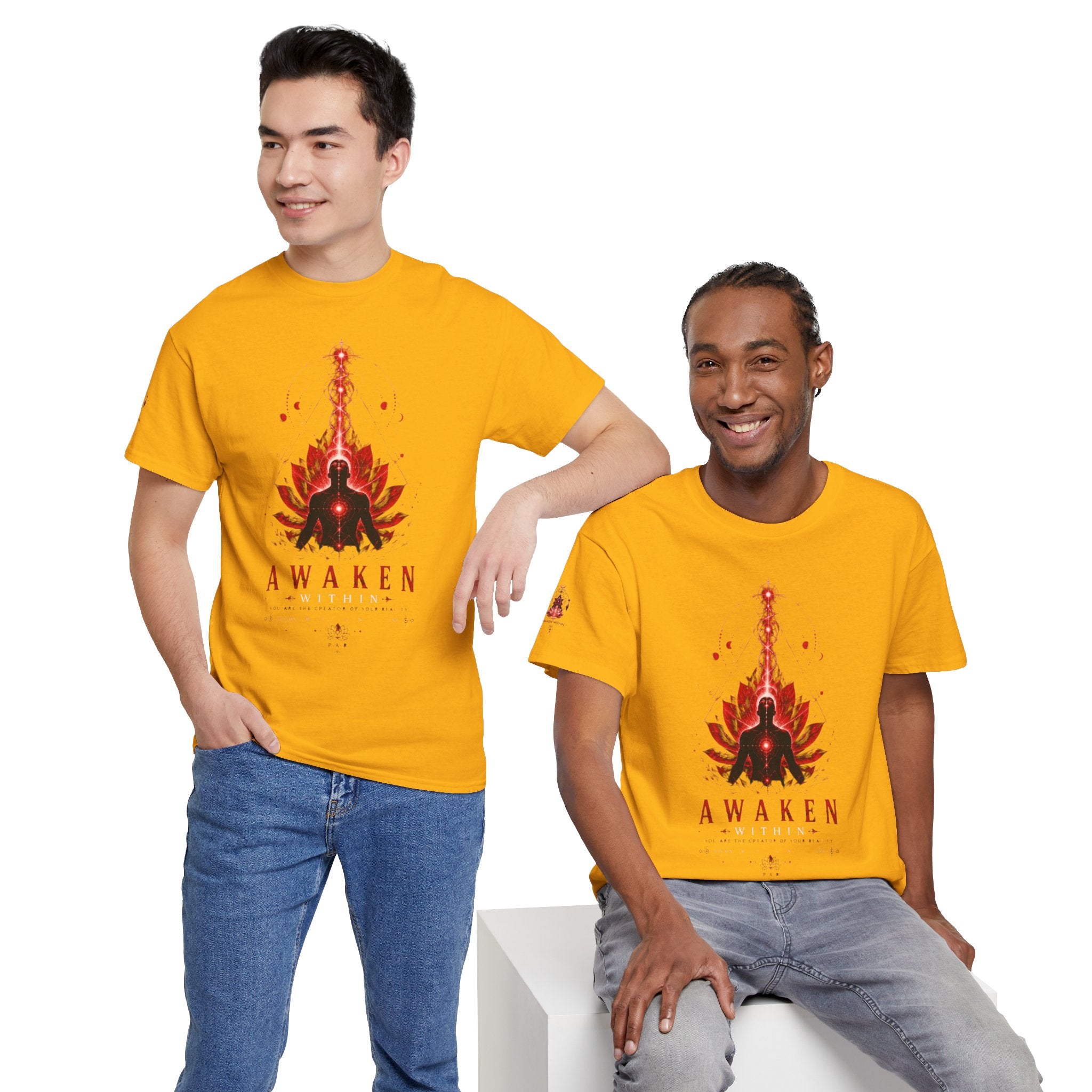 Awaken Meditation T-Shirt — Red Lotus Spiritual Tee - Awaken Within Apparel