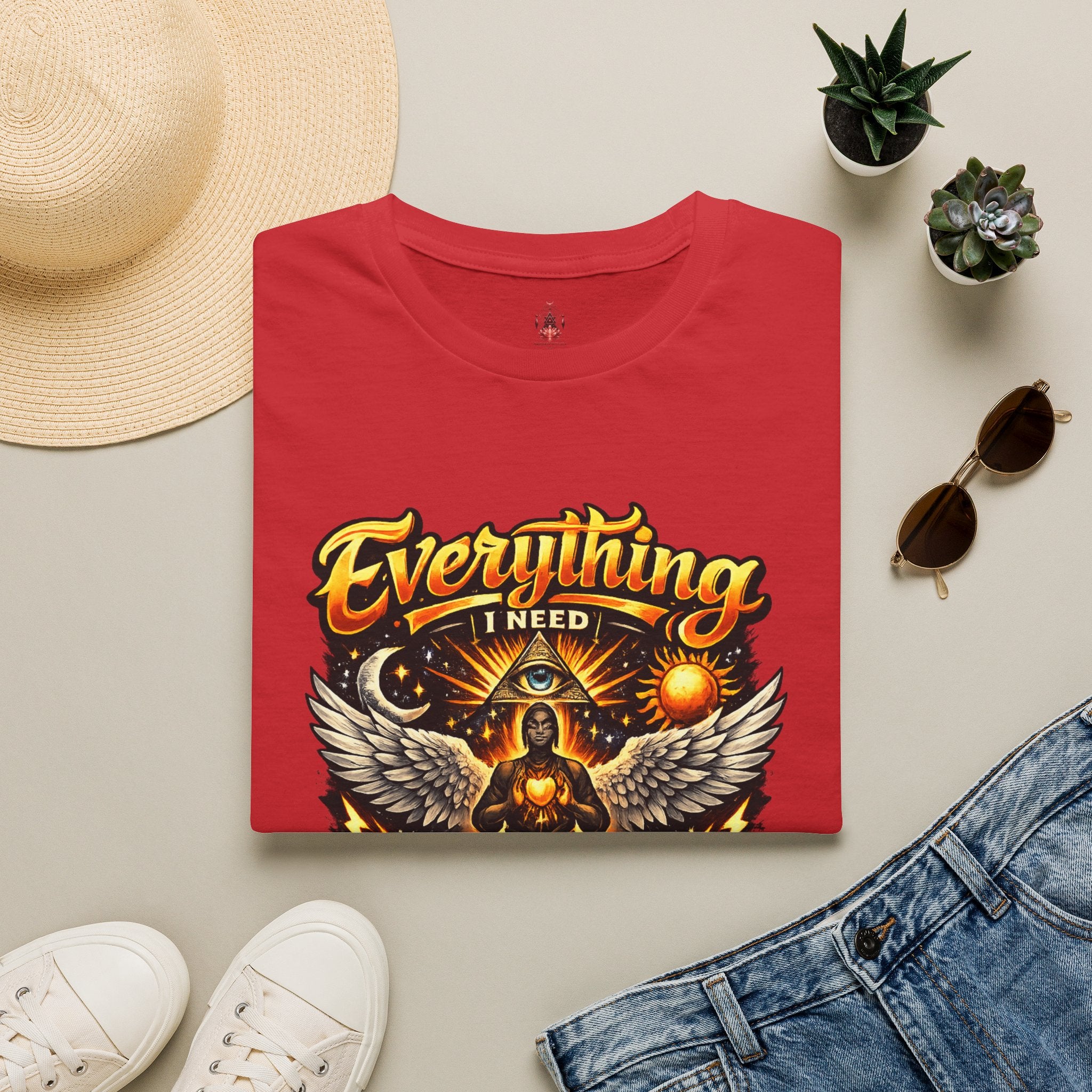 Spiritual Graphic T-Shirt — "Everything I Need Already Lives Within Me" - Awaken Within Apparel