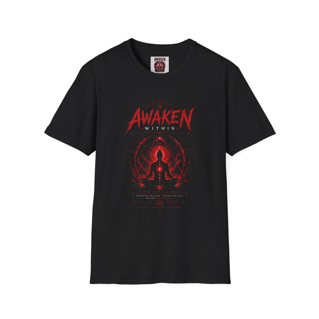 Awaken Meditation T-Shirt — Spiritual Yoga Tee with Chakra Design