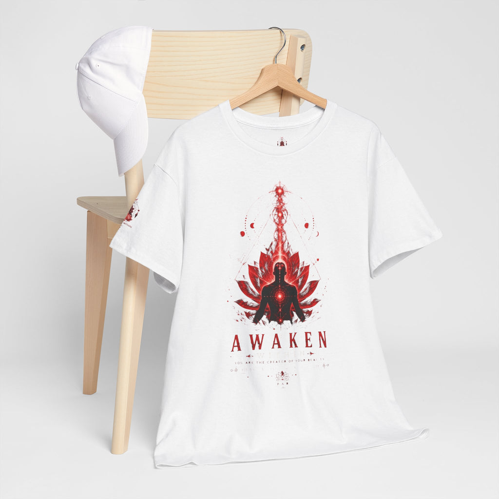 Awaken Meditation T-Shirt — Red Lotus Spiritual Tee - Awaken Within Apparel