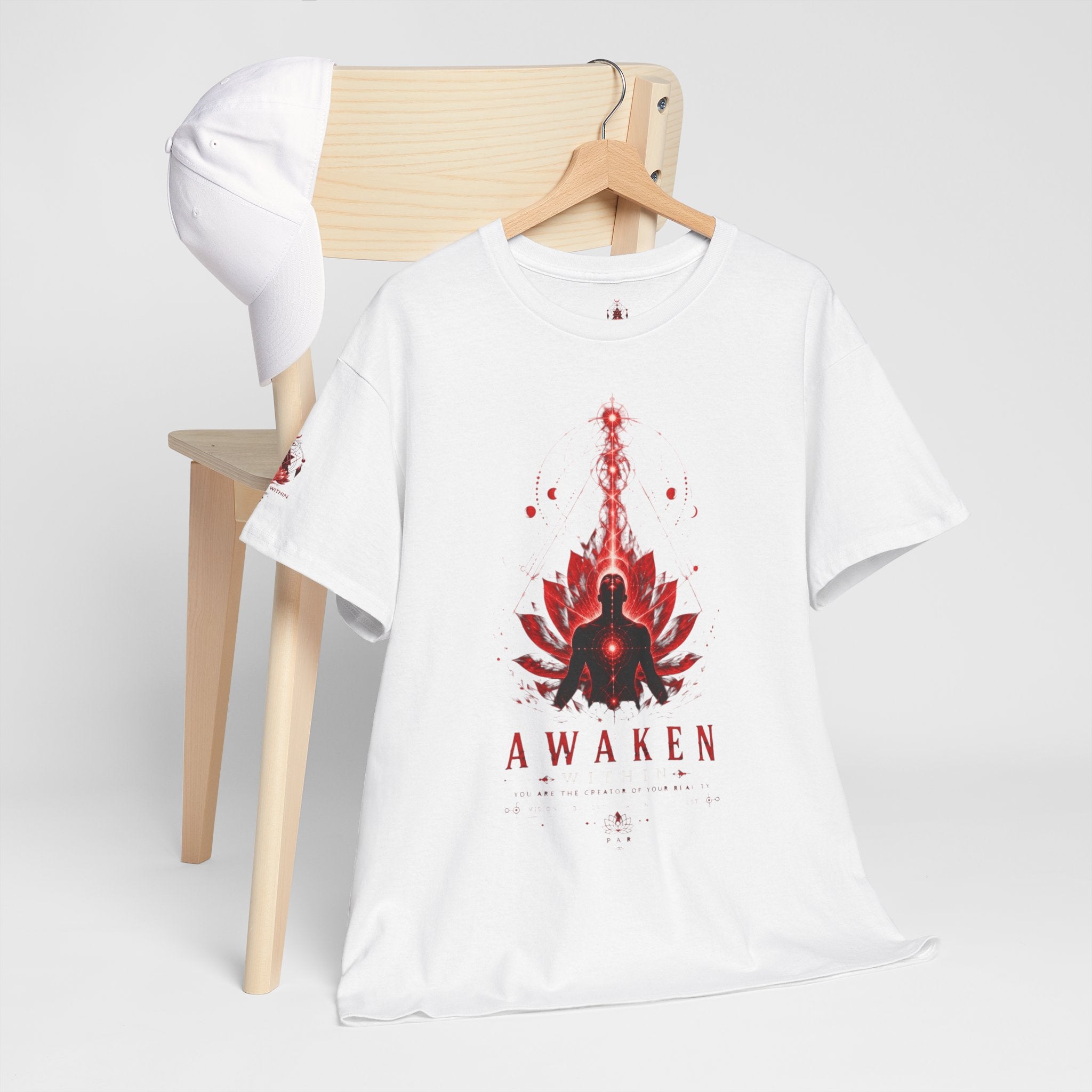 Awaken Meditation T-Shirt — Red Lotus Spiritual Tee - Awaken Within Apparel