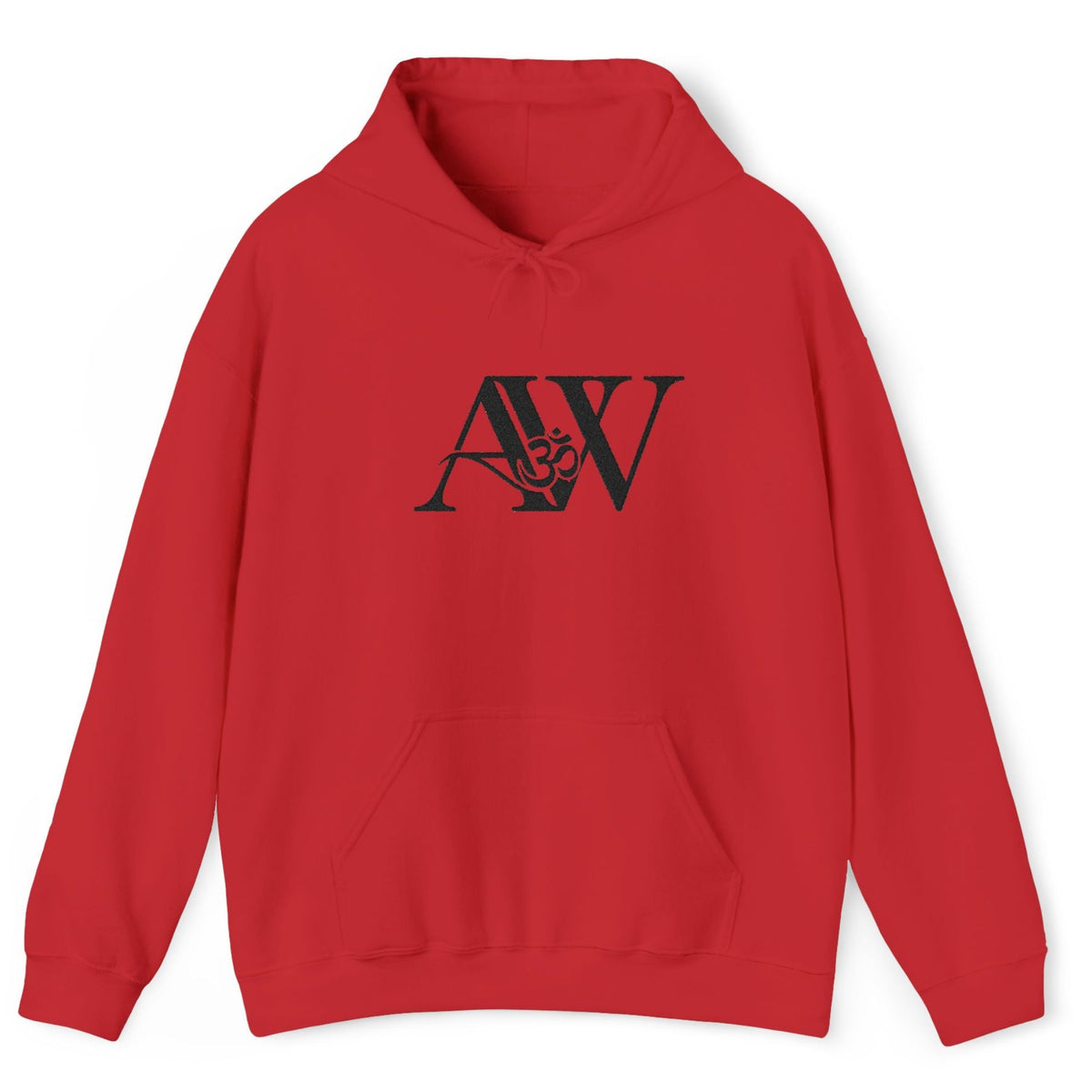 AWA Hero Logo Hoodie — AW Om Serif Monogram Pullover Sweatshirt