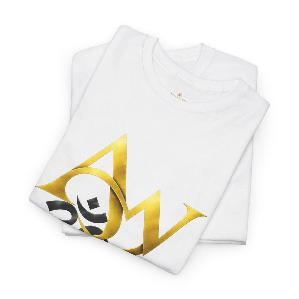 AW x Om Interlocked Tee — Gold & Black Sacred Symbol Graphic T-Shirt
