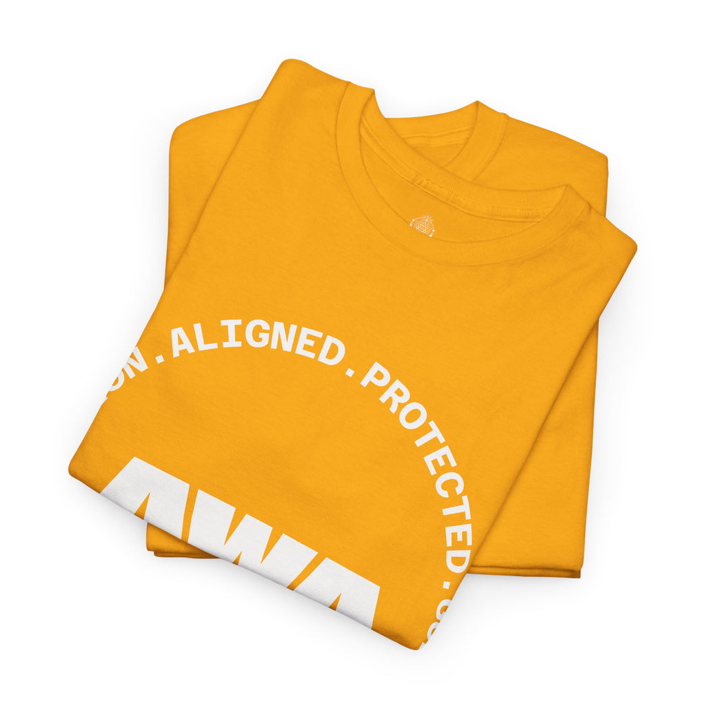 AWA Circle Logo Tee — Bold Black Graphic T‑Shirt with 'AWA' Emblem
