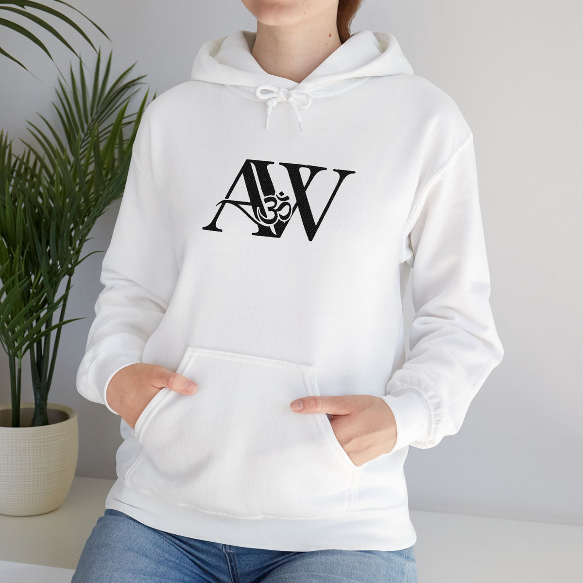 AW Om Monogram Hoodie — Signature Logo Pullover Sweatshirt