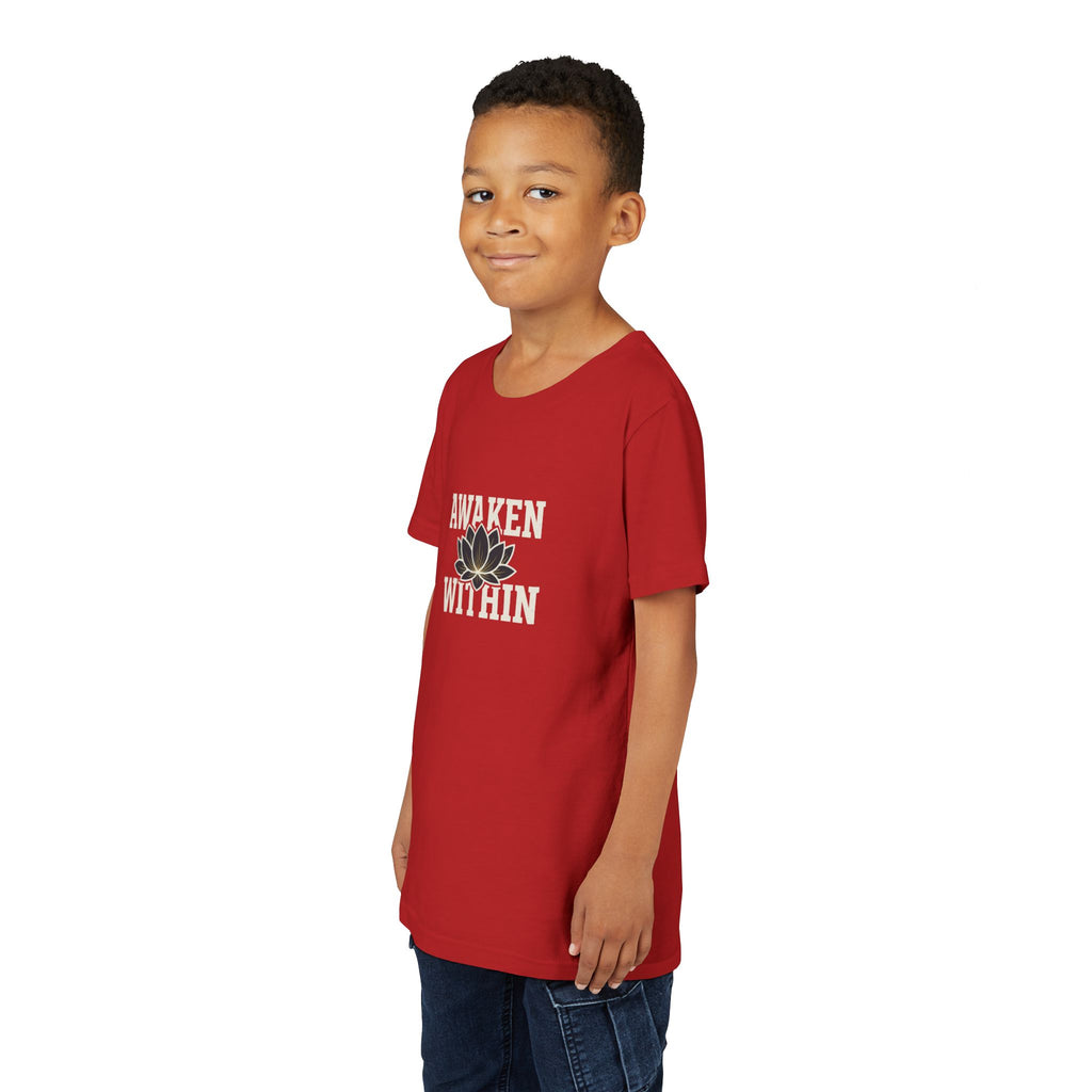 Youth Tee — "Awaken Within" Lotus Front & "It's a New Day" Back Inspirational Shirt