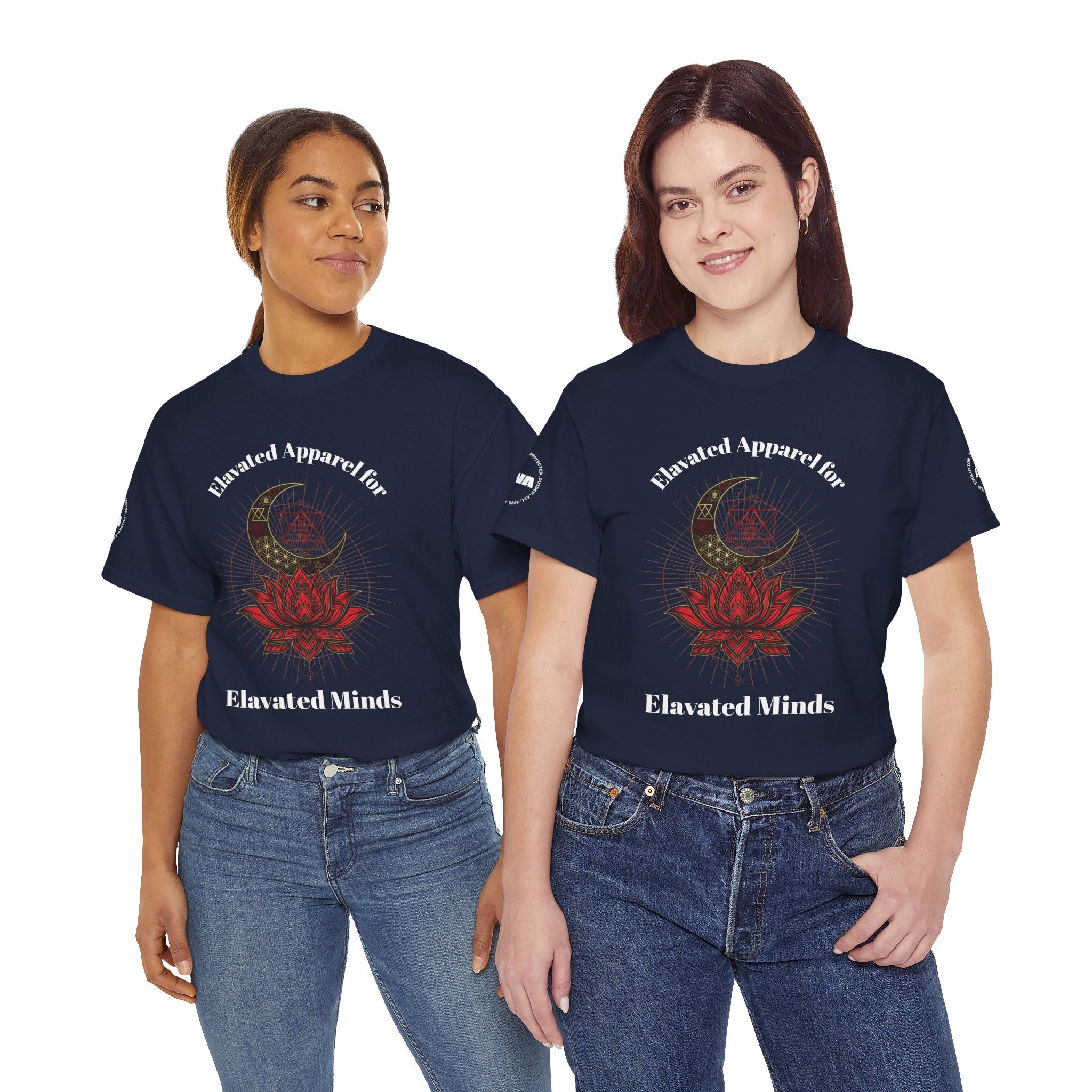 Elevated Minds Lotus Tee — Spiritual Graphic T-Shirt with Moon & Lotus - Awaken Within Apparel