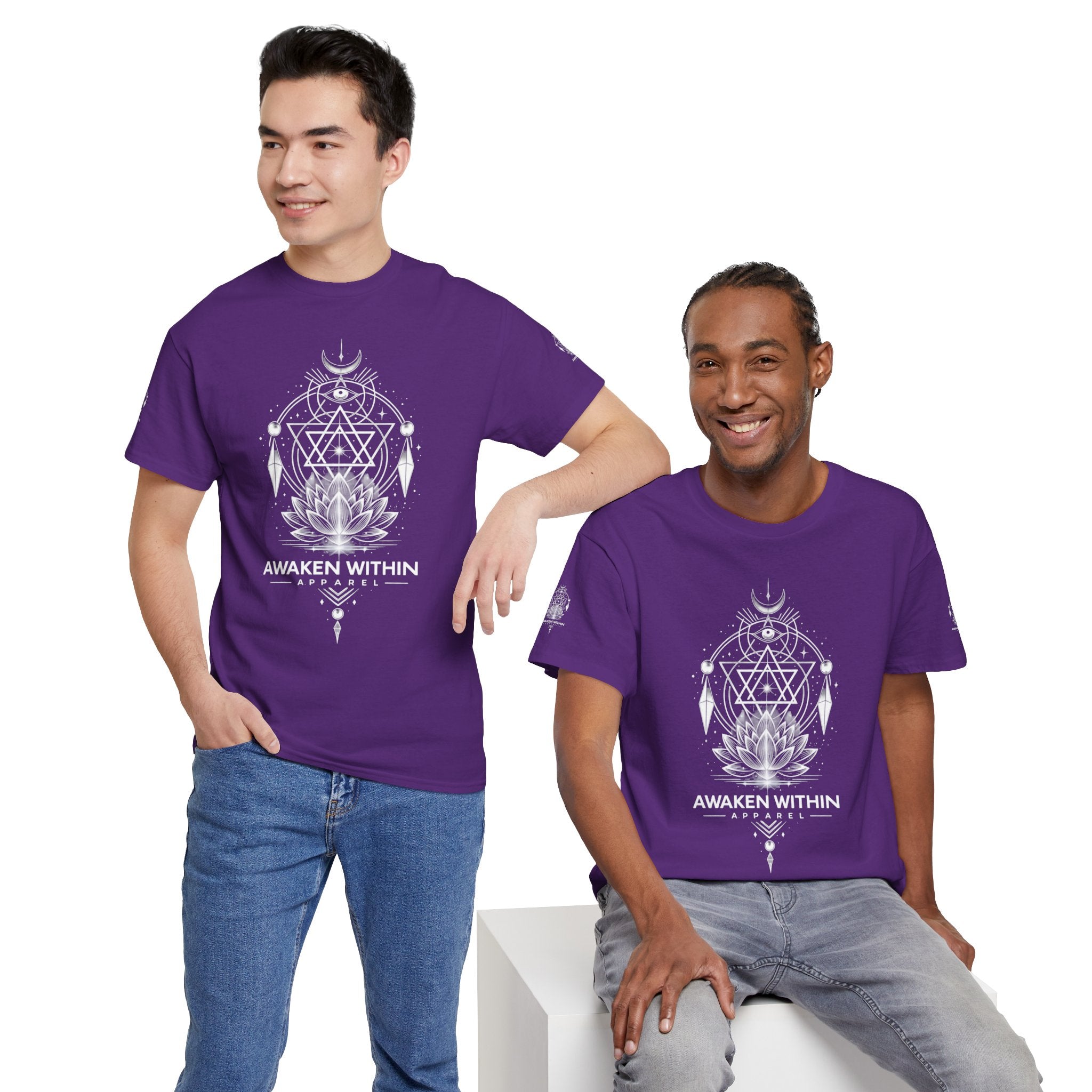 'Awaken Within' Spiritual Lotus Sacred Geometry T-Shirt