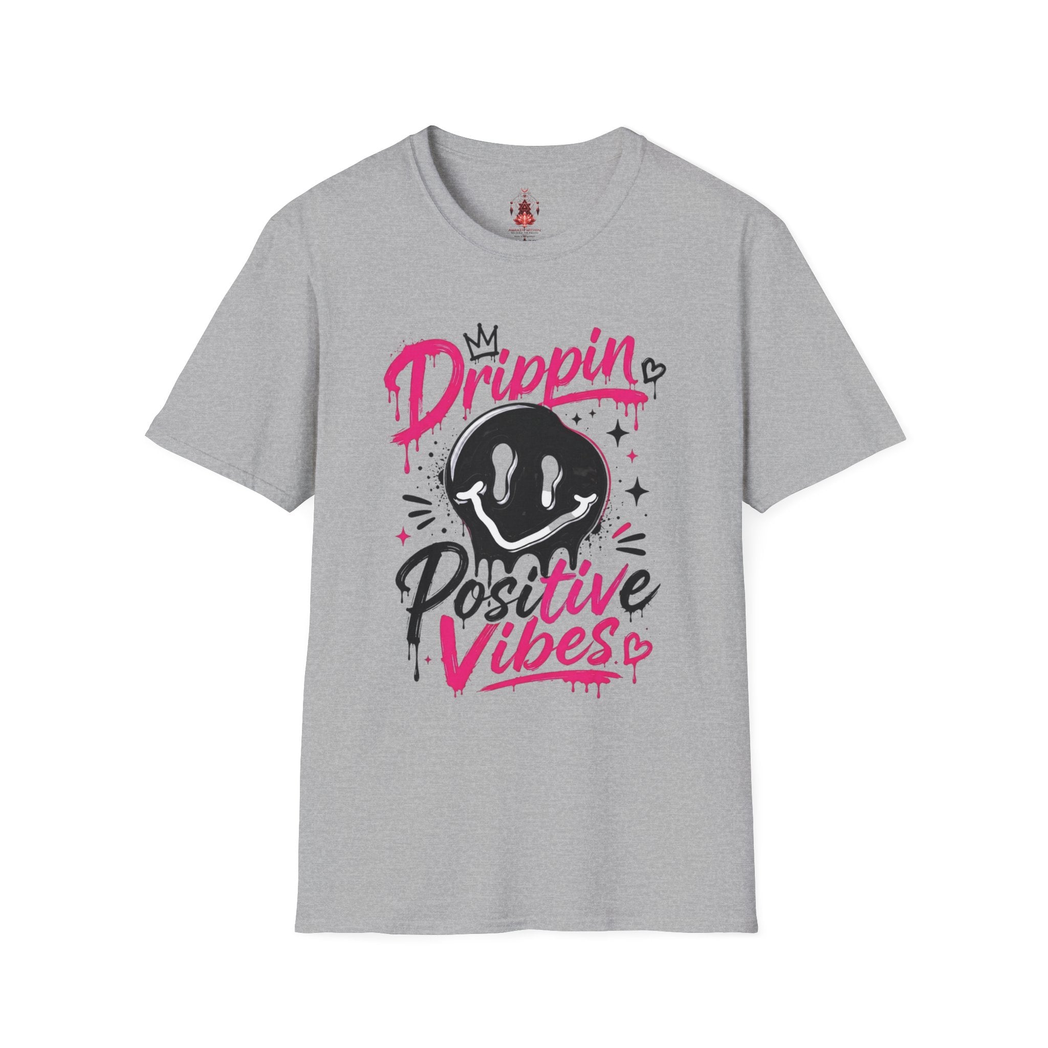Drippin' Smiley Face Positive Vibes-T-Shirt