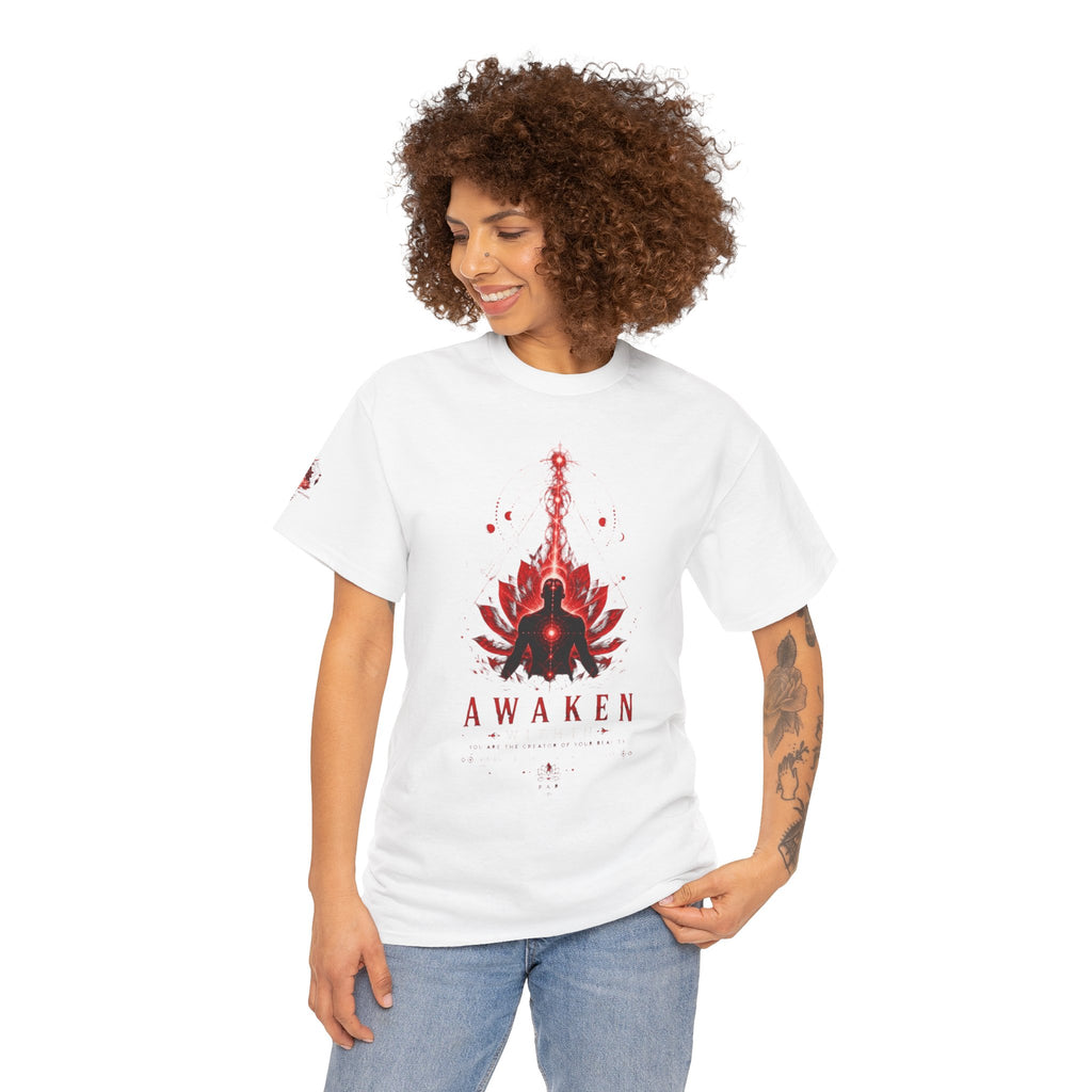 Awaken Meditation T-Shirt — Red Lotus Spiritual Tee - Awaken Within Apparel