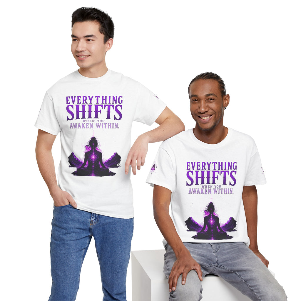 Spiritual Meditation T-Shirt — "Everything Shifts When You Awaken Within" Yoga Tee - Awaken Within Apparel