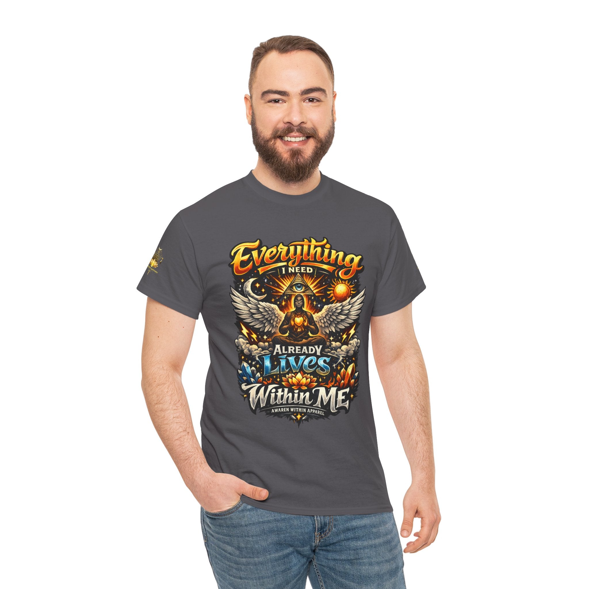 Everything I Need Already Lives Within Me Tee – Inspirational Eagle Graphic T-Shirt - Awaken Within Apparel