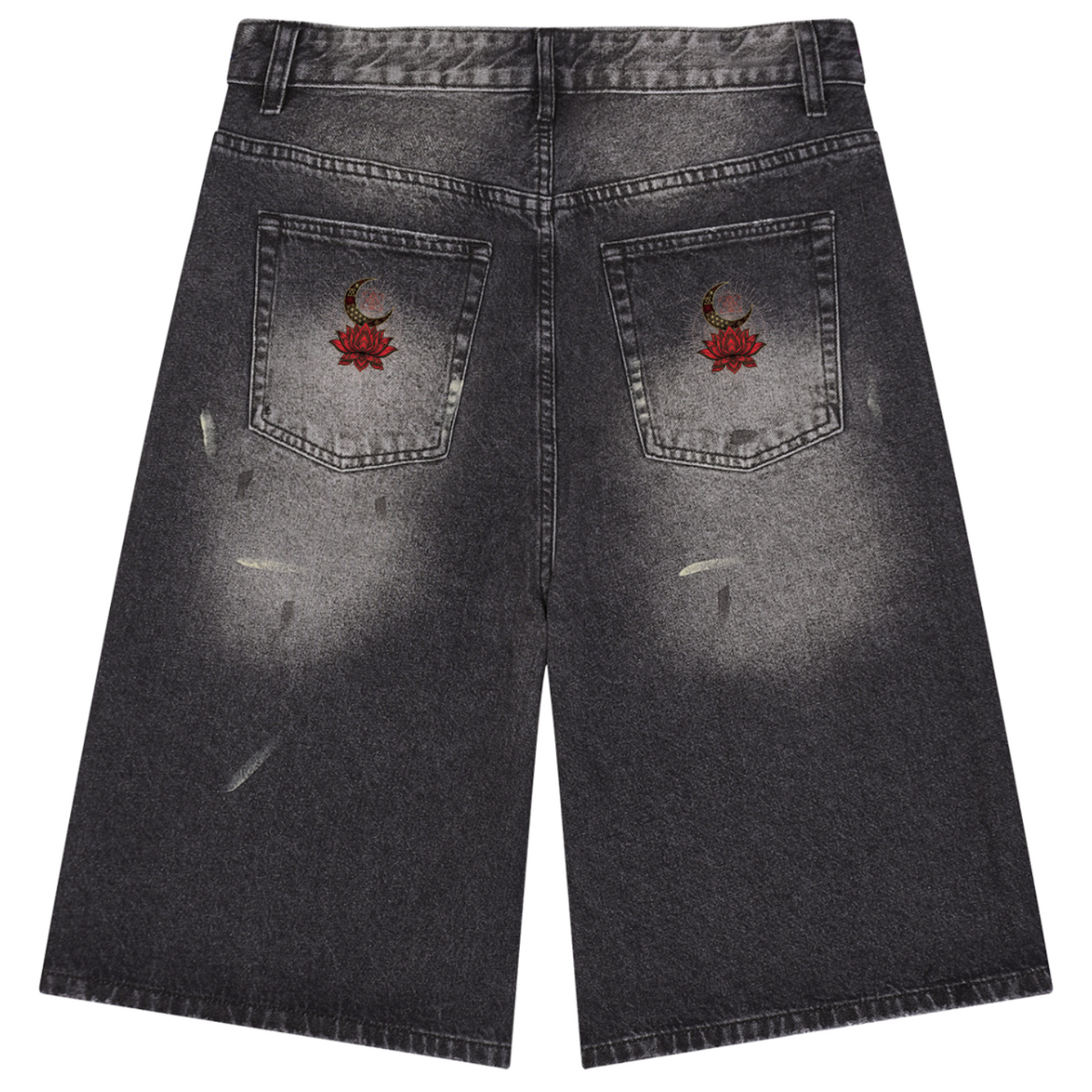 Awaken Within Apparel Men’s Vintage Wash Wide Leg Denim Shorts