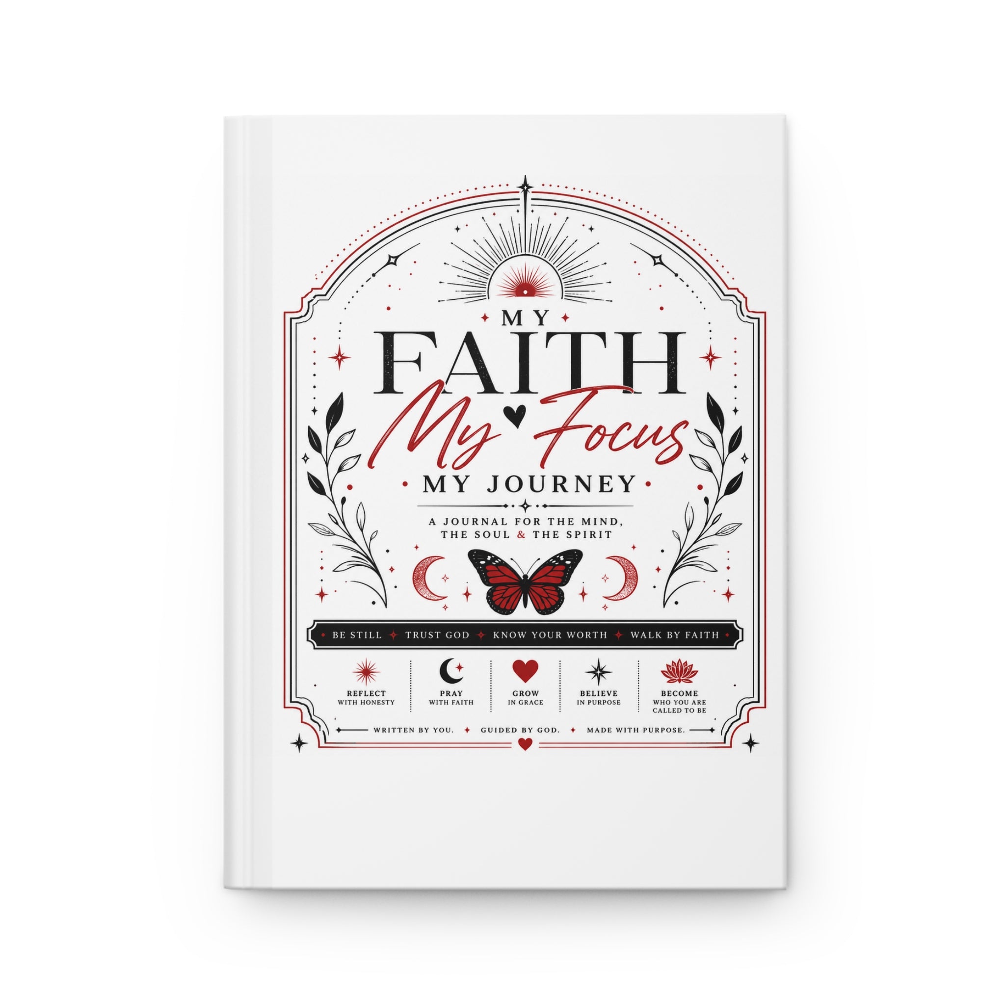 Inspirational Hardcover Journal — "My Faith, My Focus" Guided Scripture & Reflection Notebook