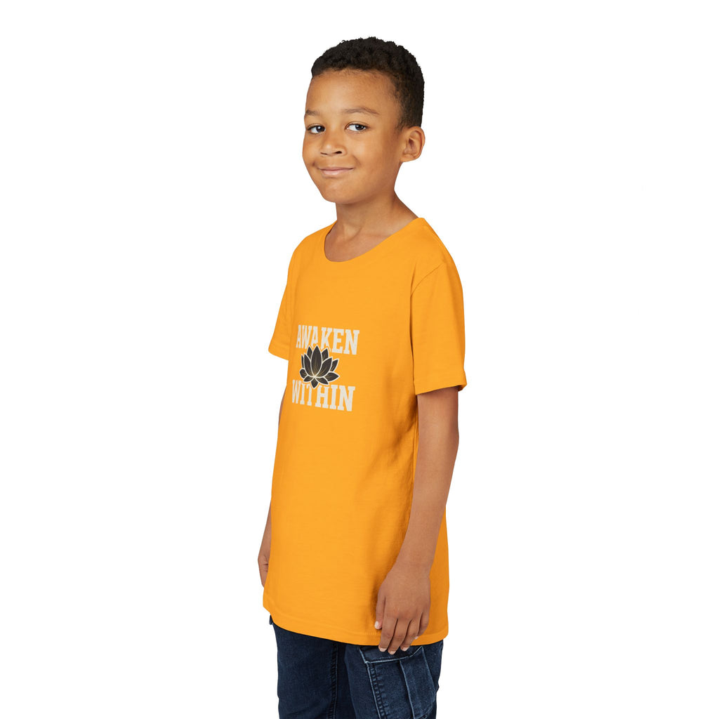 Youth Tee — "Awaken Within" Lotus Front & "It's a New Day" Back Inspirational Shirt