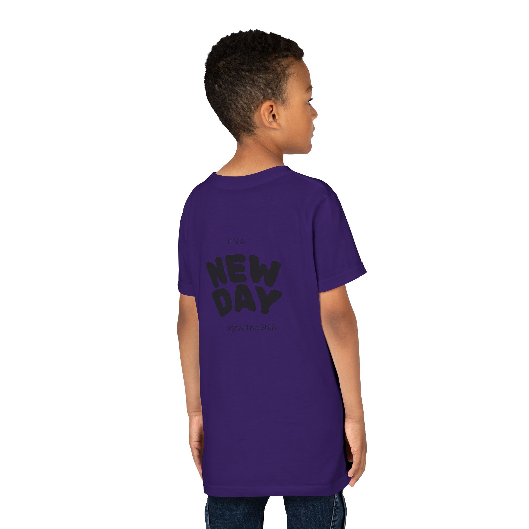 Youth Tee — "Awaken Within" Lotus Front & "It's a New Day" Back Inspirational Shirt