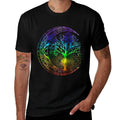 Mandala Moon Chakra Tree of Life  Heathered Texture T-Shirt