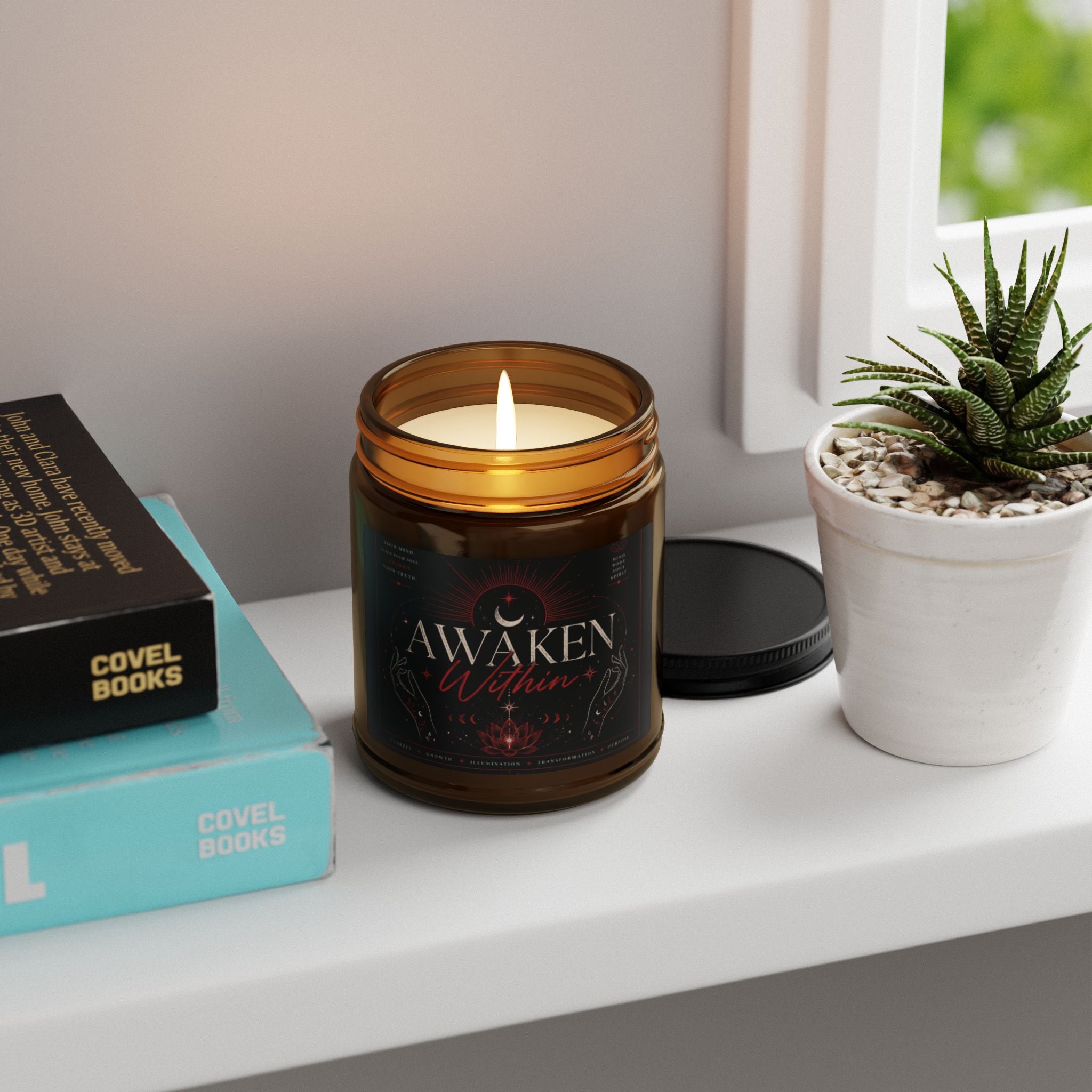 Awaken Within Soy Candle — Amber Jar Aromatherapy Candle (Multi-Size)