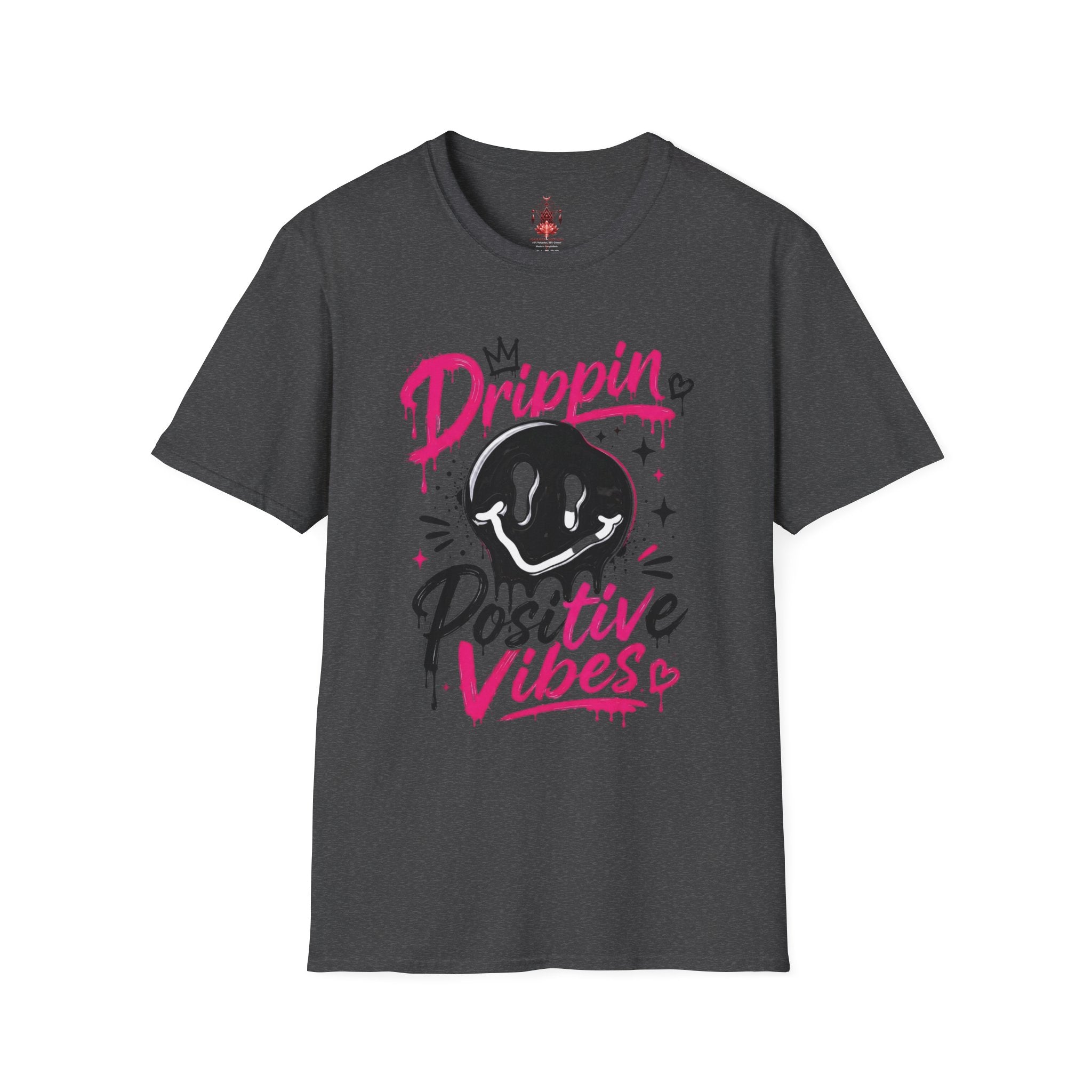 Drippin' Smiley Face Positive Vibes-T-Shirt