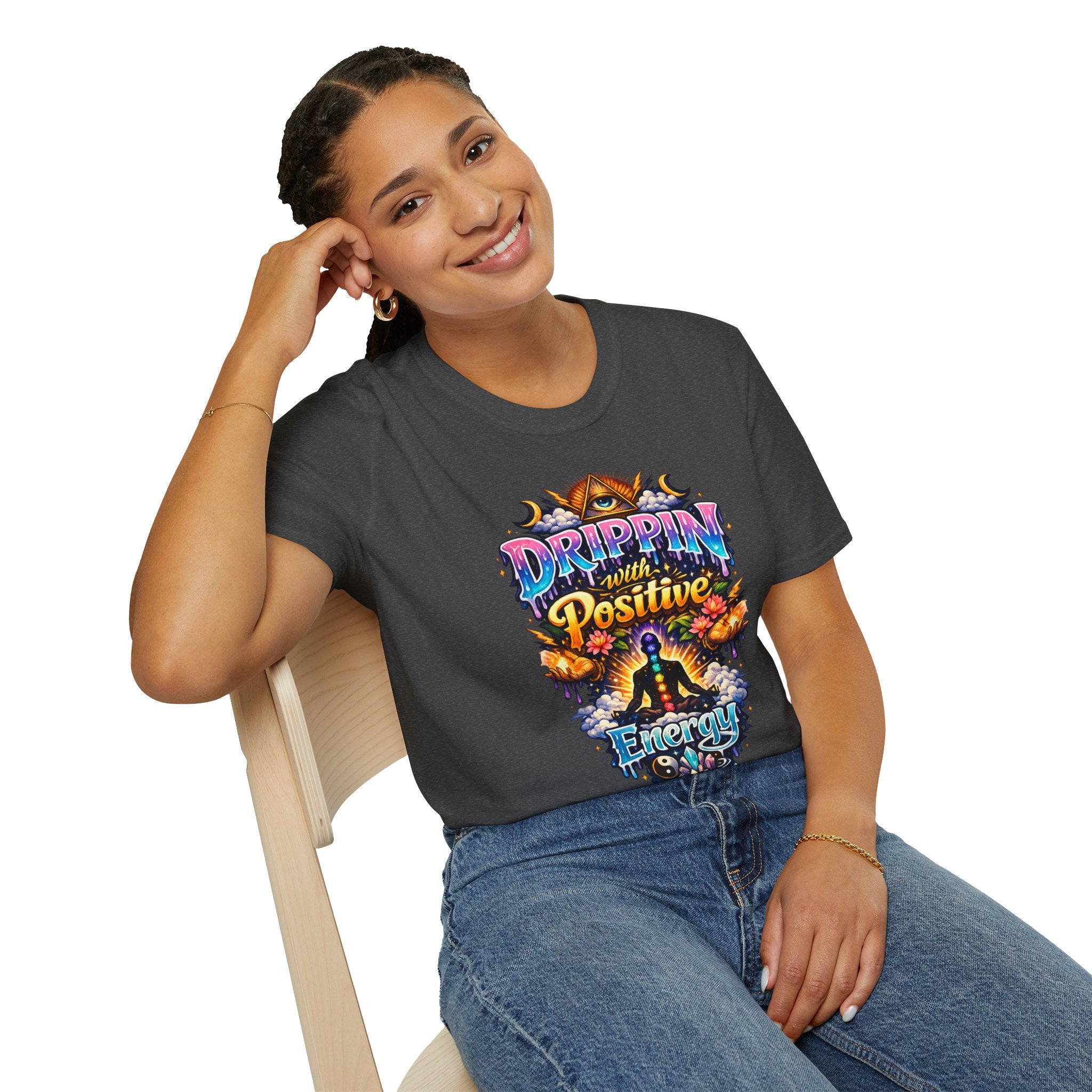 Positive Energy T-Shirt — 'Drippin' with Positive' Psychedelic Graphic Tee
