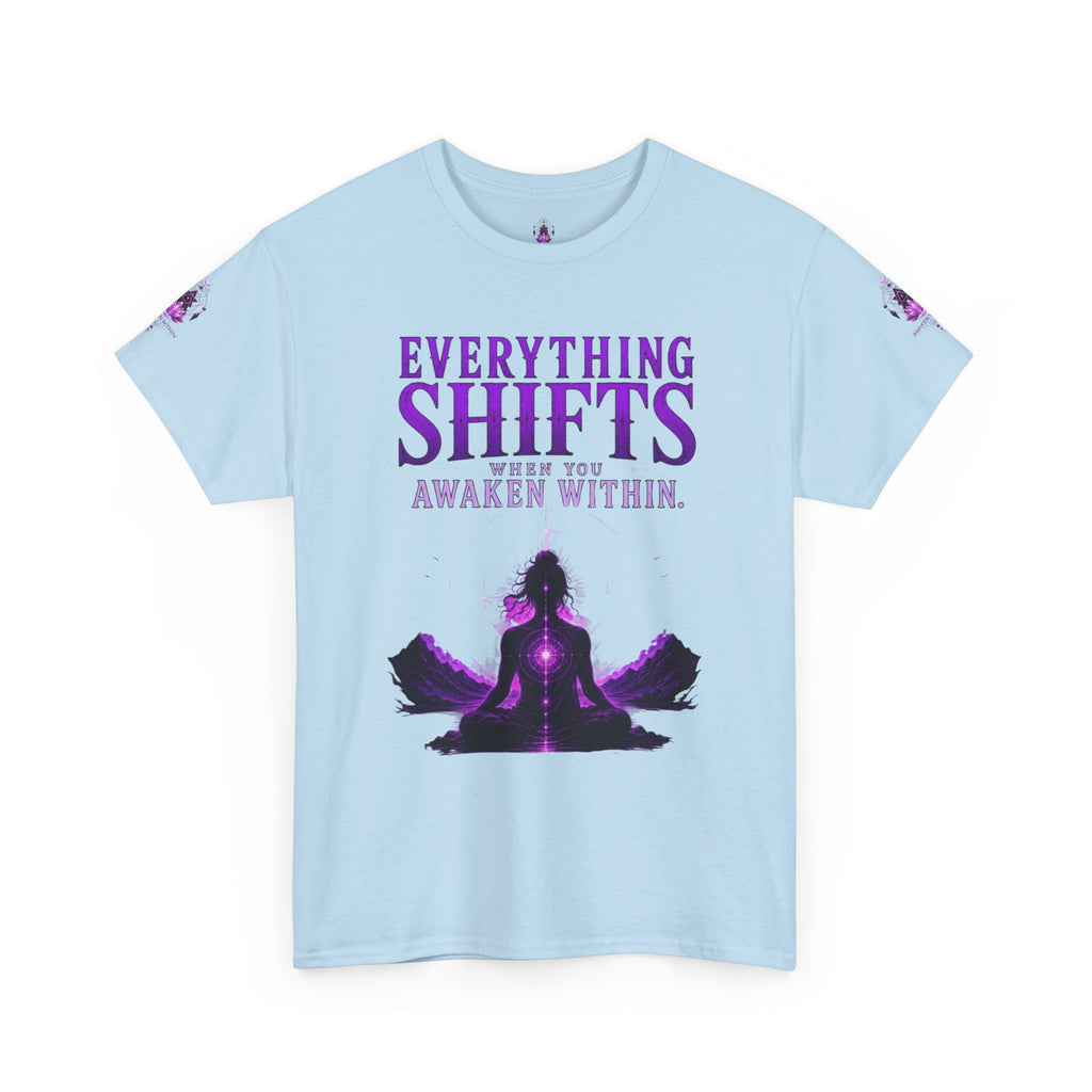 Spiritual Meditation T-Shirt — "Everything Shifts When You Awaken Within" Yoga Tee - Awaken Within Apparel
