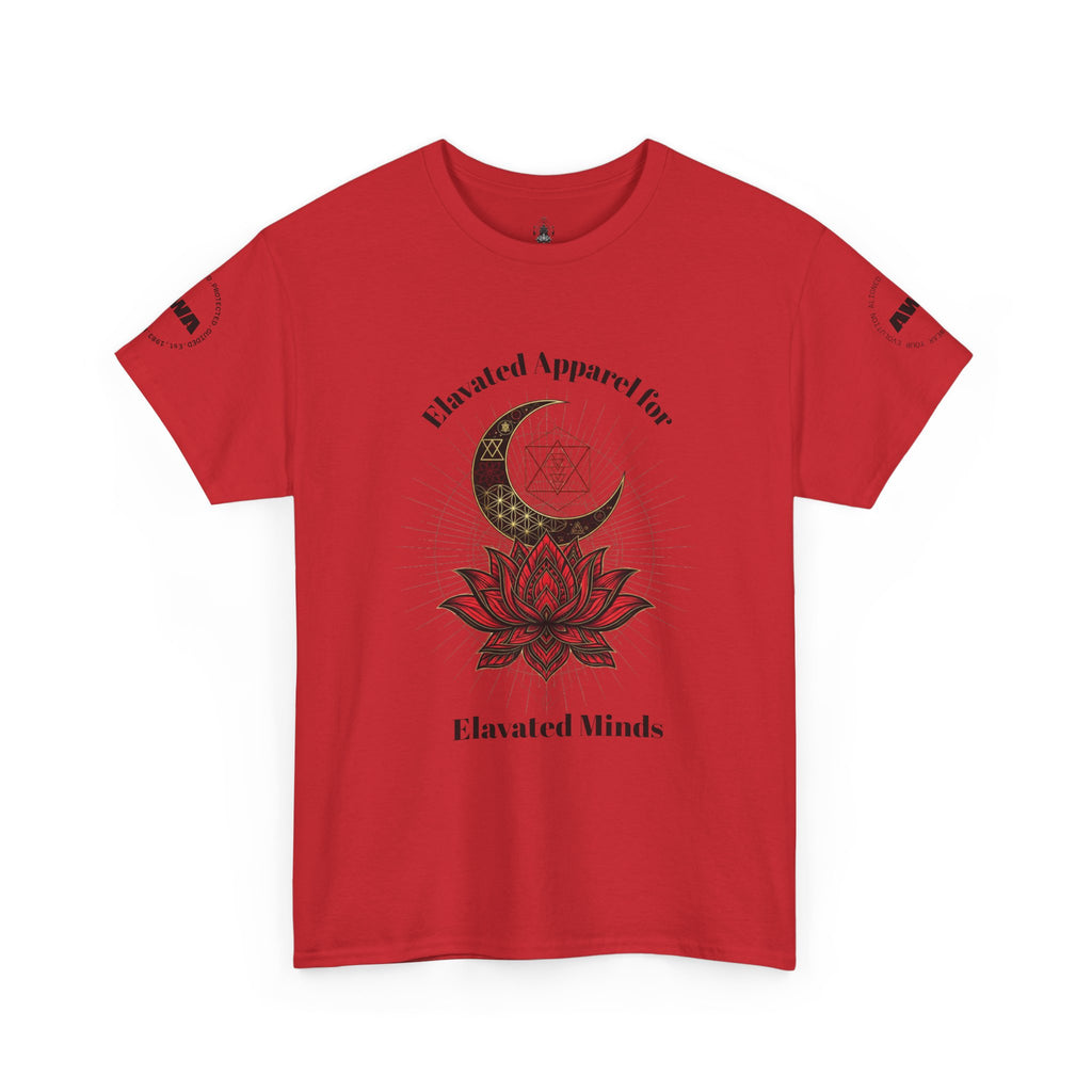 Lotus Moon Tee — "Elevated Minds" Spiritual Graphic T-Shirt - Awaken Within Apparel