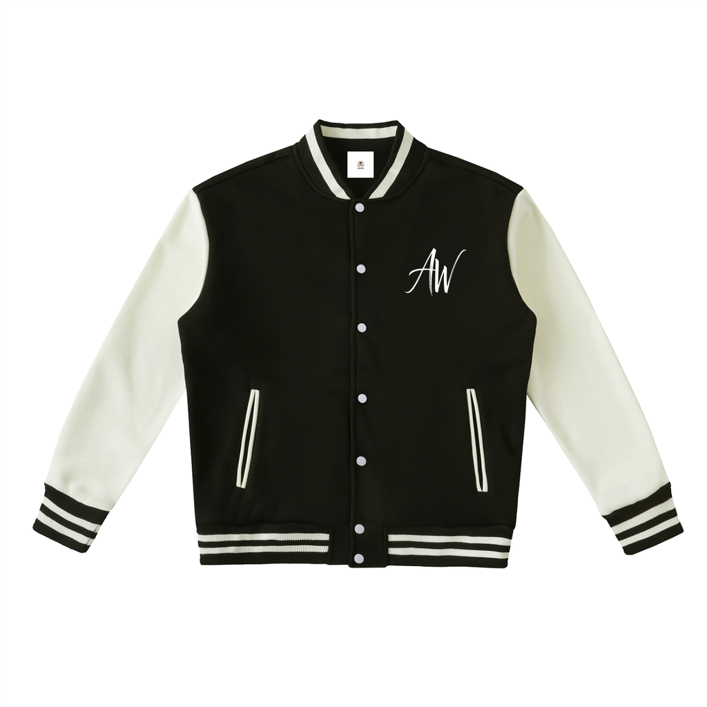 AW Two-Tone Fleece Varsity Jacket — Unisex Streetwear