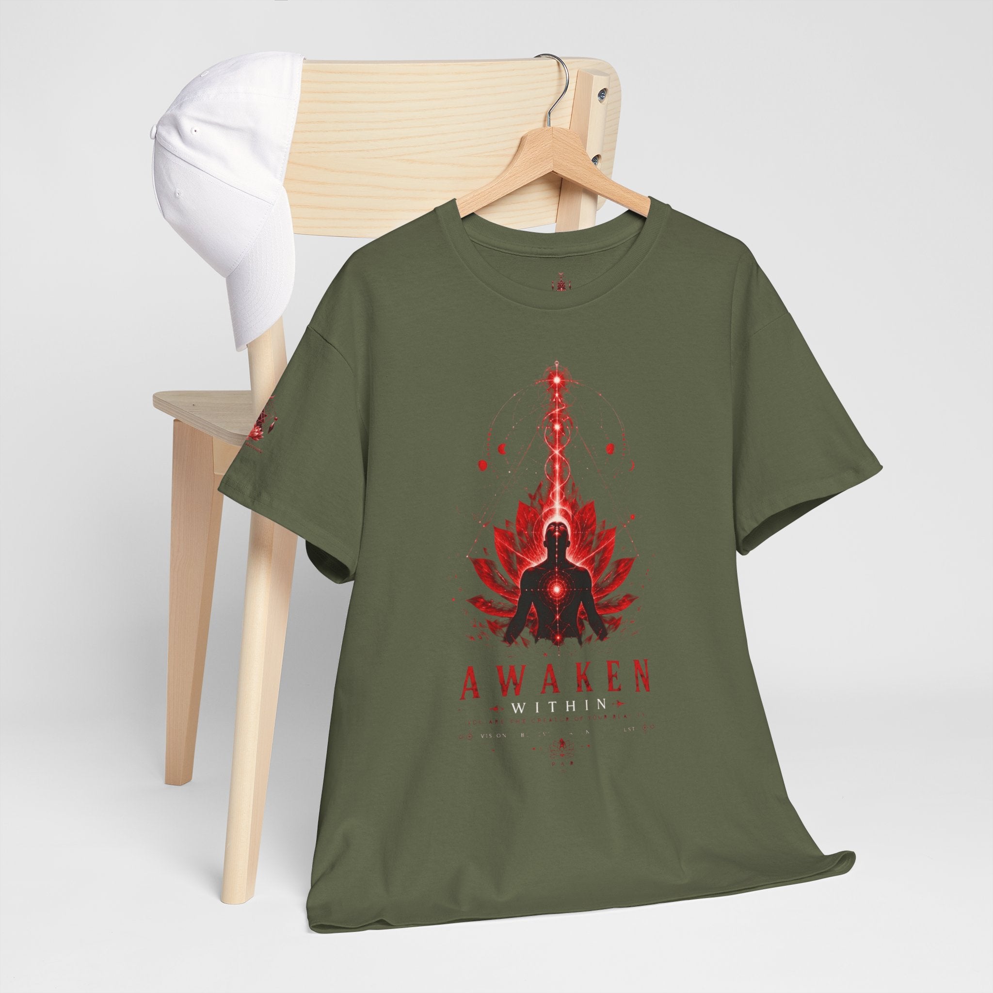Awaken Meditation T-Shirt — Red Lotus Spiritual Tee - Awaken Within Apparel