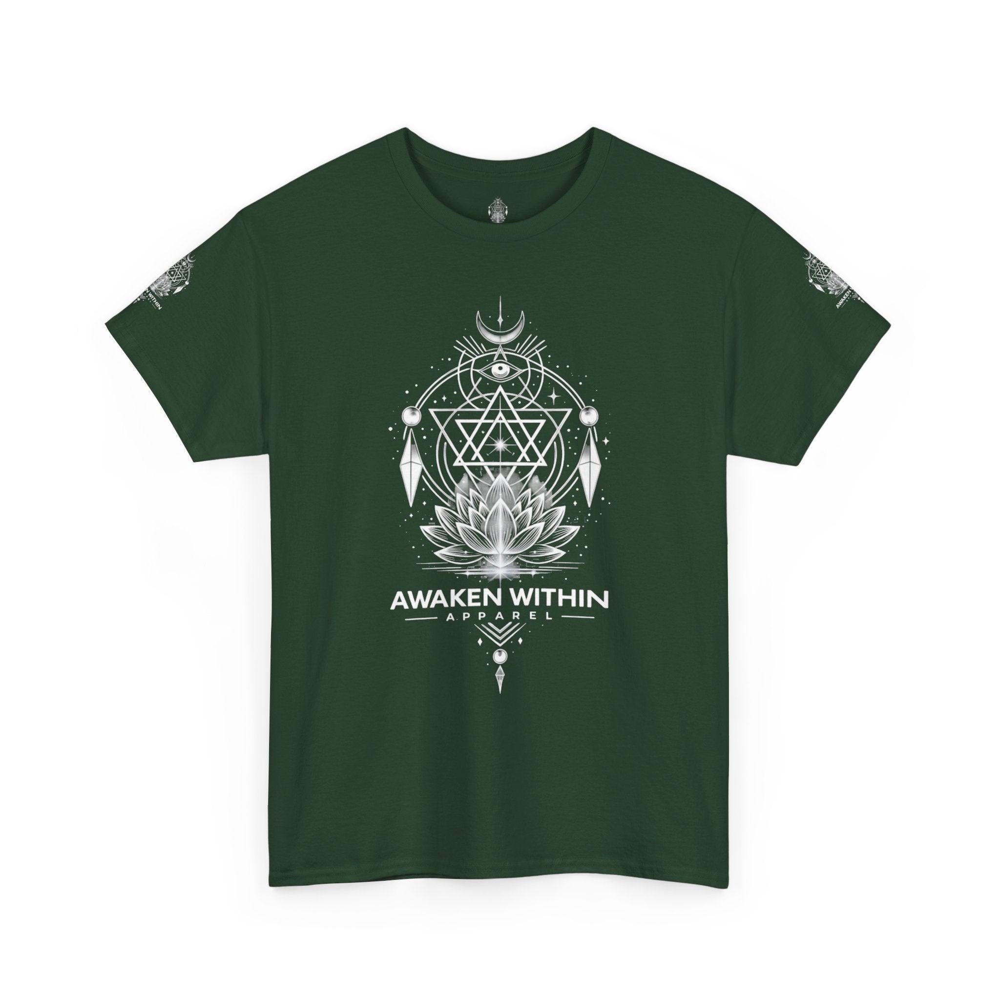 'Awaken Within' Spiritual Lotus Sacred Geometry T-Shirt