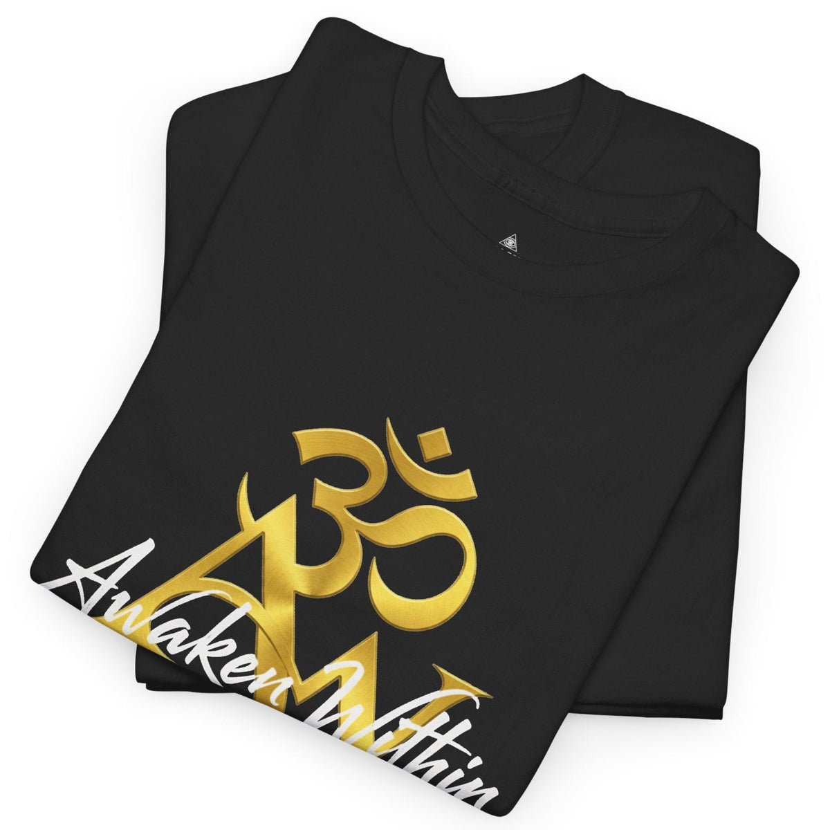 AW Om Composite Tee — Gold Sacred Symbol Graphic T-Shirt