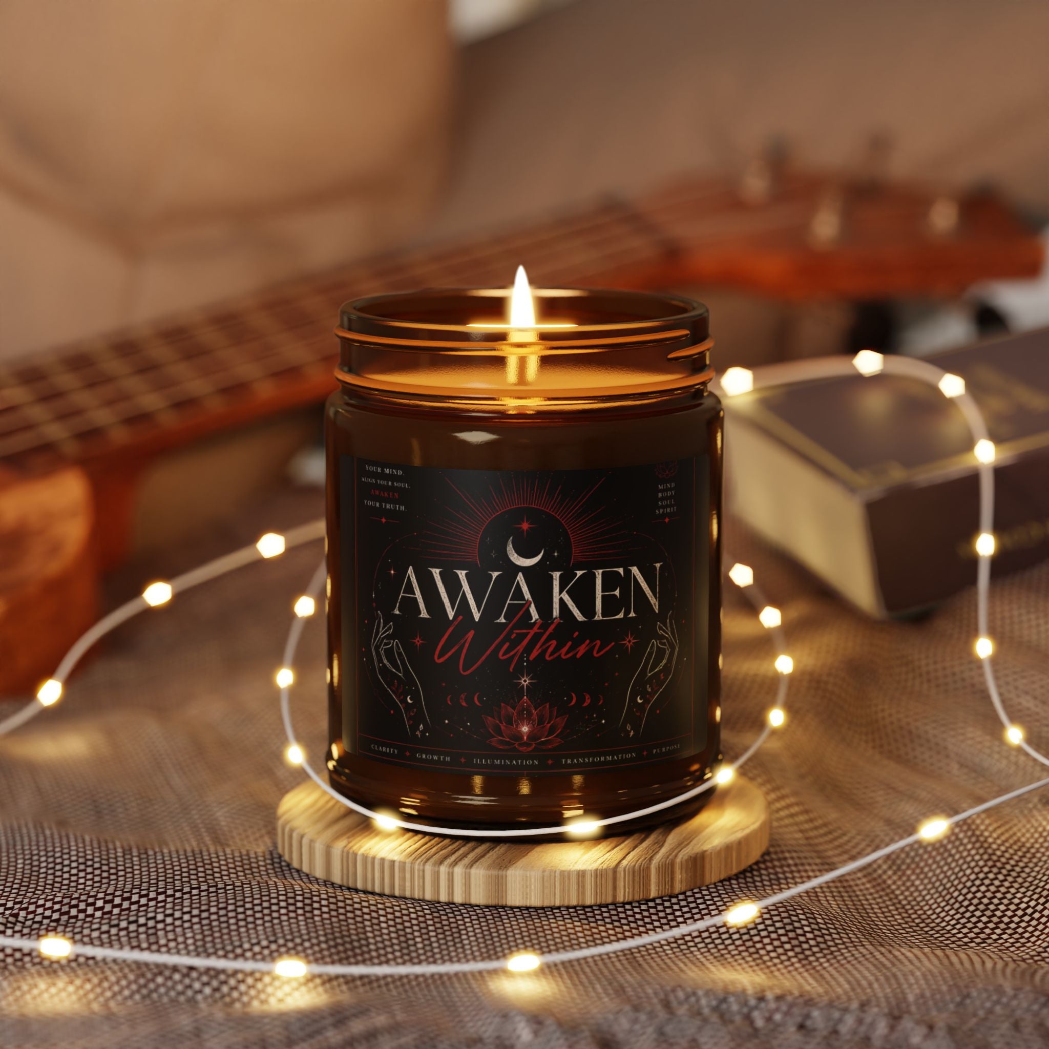 Awaken Within Soy Candle — Amber Jar Aromatherapy Candle (Multi-Size)