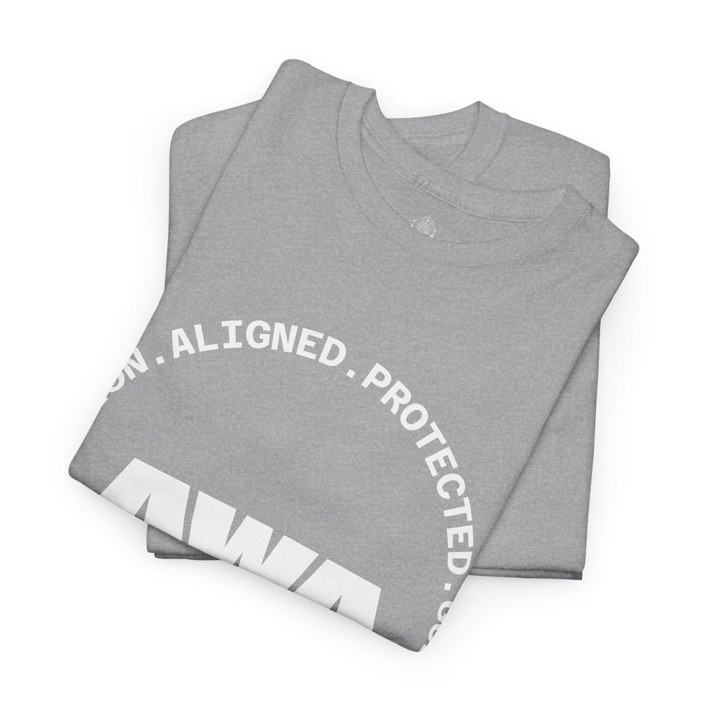 AWA Circle Logo Tee — Bold Black Graphic T‑Shirt with 'AWA' Emblem