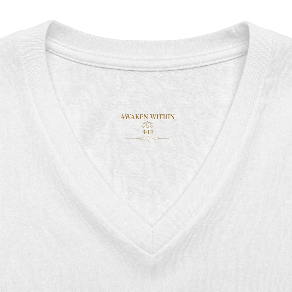 Awaken Within 444 Lotus V-Neck Tee – Women's Spiritual Shirt | Awaken Within Apparel