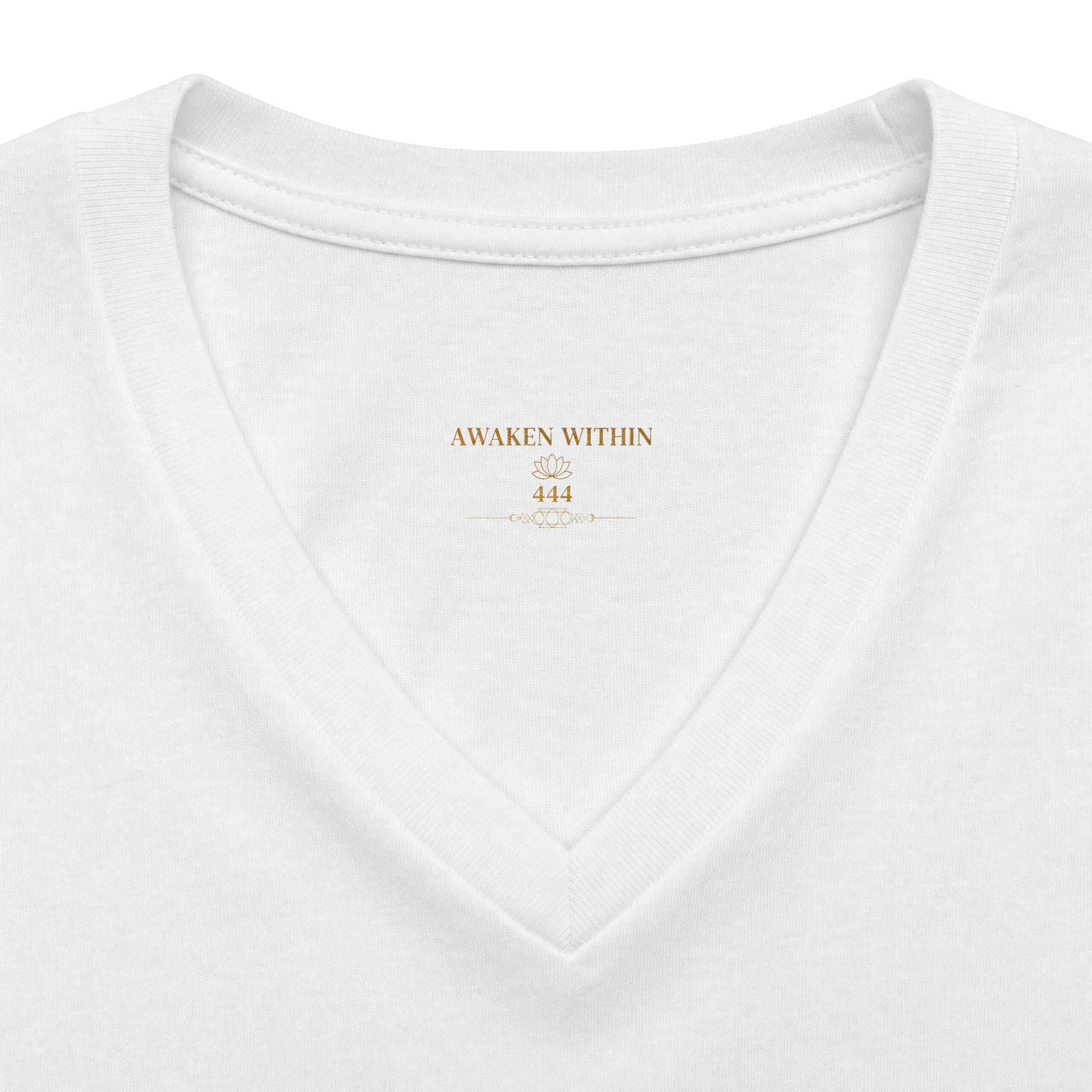 Awaken Within 444 Lotus V-Neck Tee – Women's Spiritual Shirt | Awaken Within Apparel