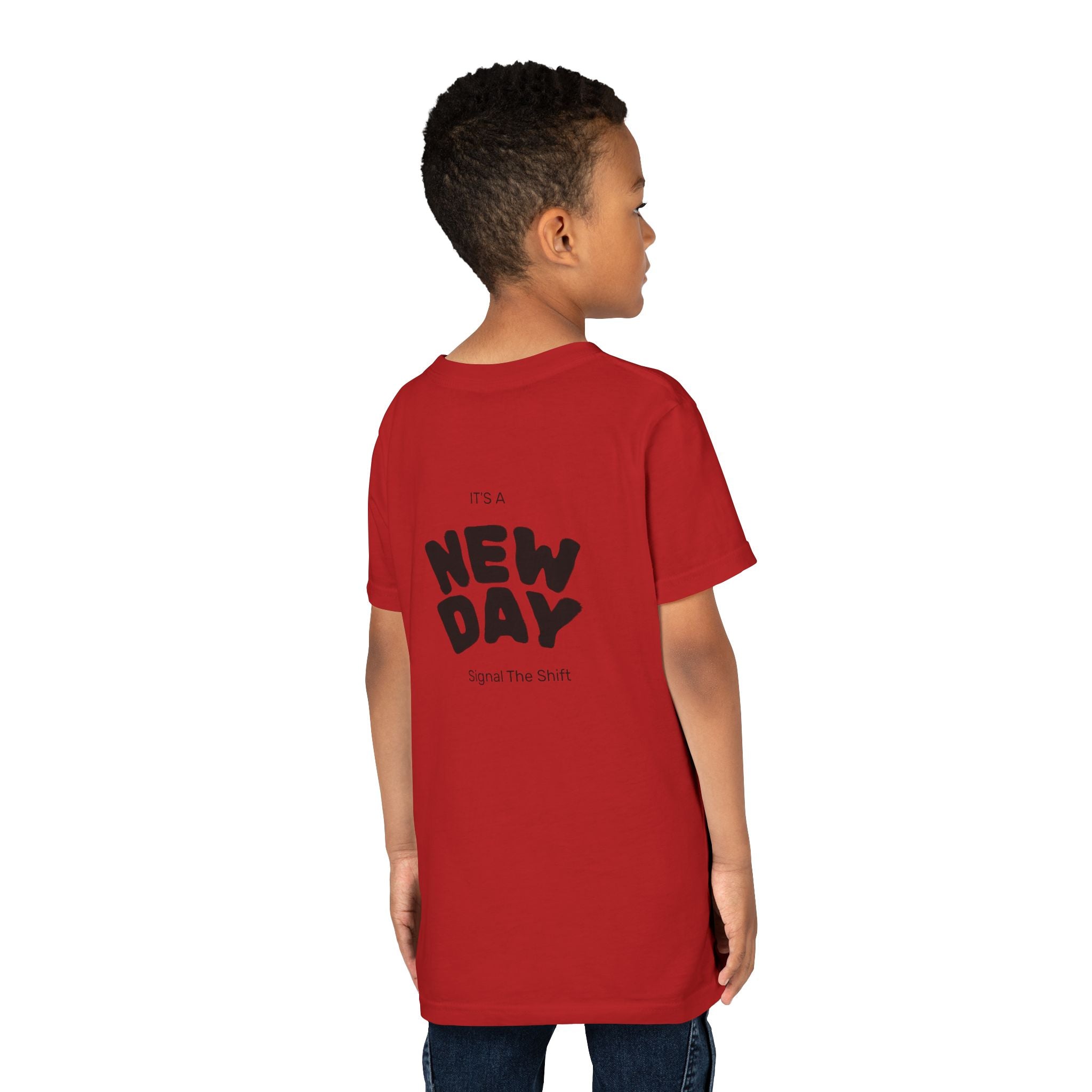 Youth Tee — "Awaken Within" Lotus Front & "It's a New Day" Back Inspirational Shirt