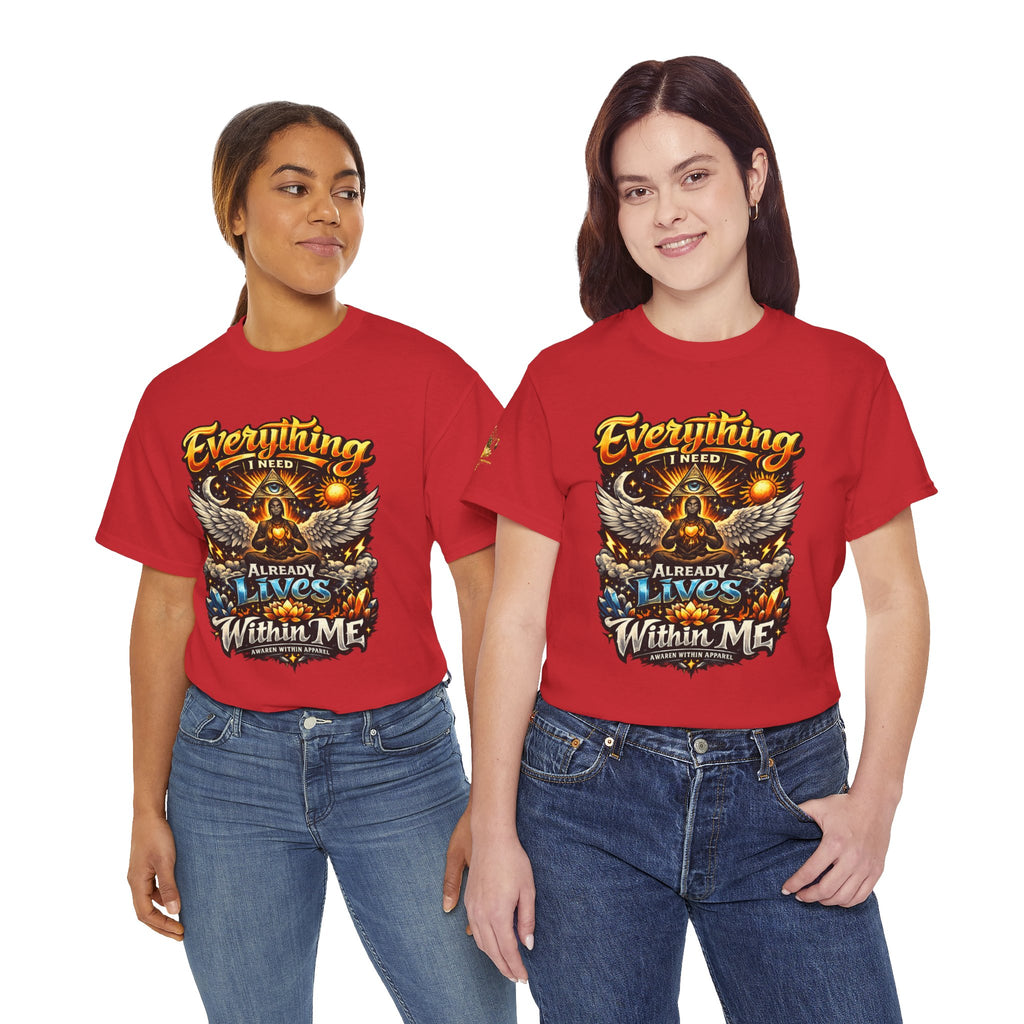 Everything I Need Already Lives Within Me Tee – Inspirational Eagle Graphic T-Shirt - Awaken Within Apparel