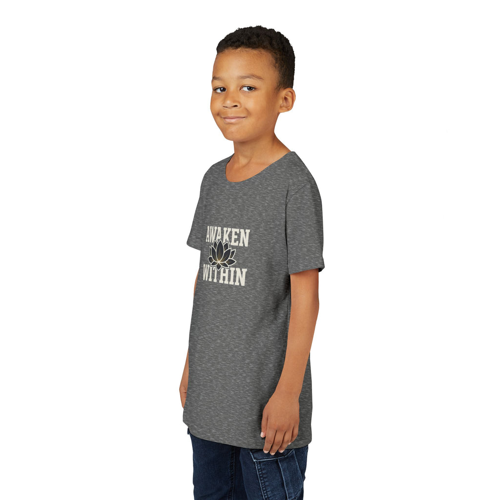 Youth Tee — "Awaken Within" Lotus Front & "It's a New Day" Back Inspirational Shirt