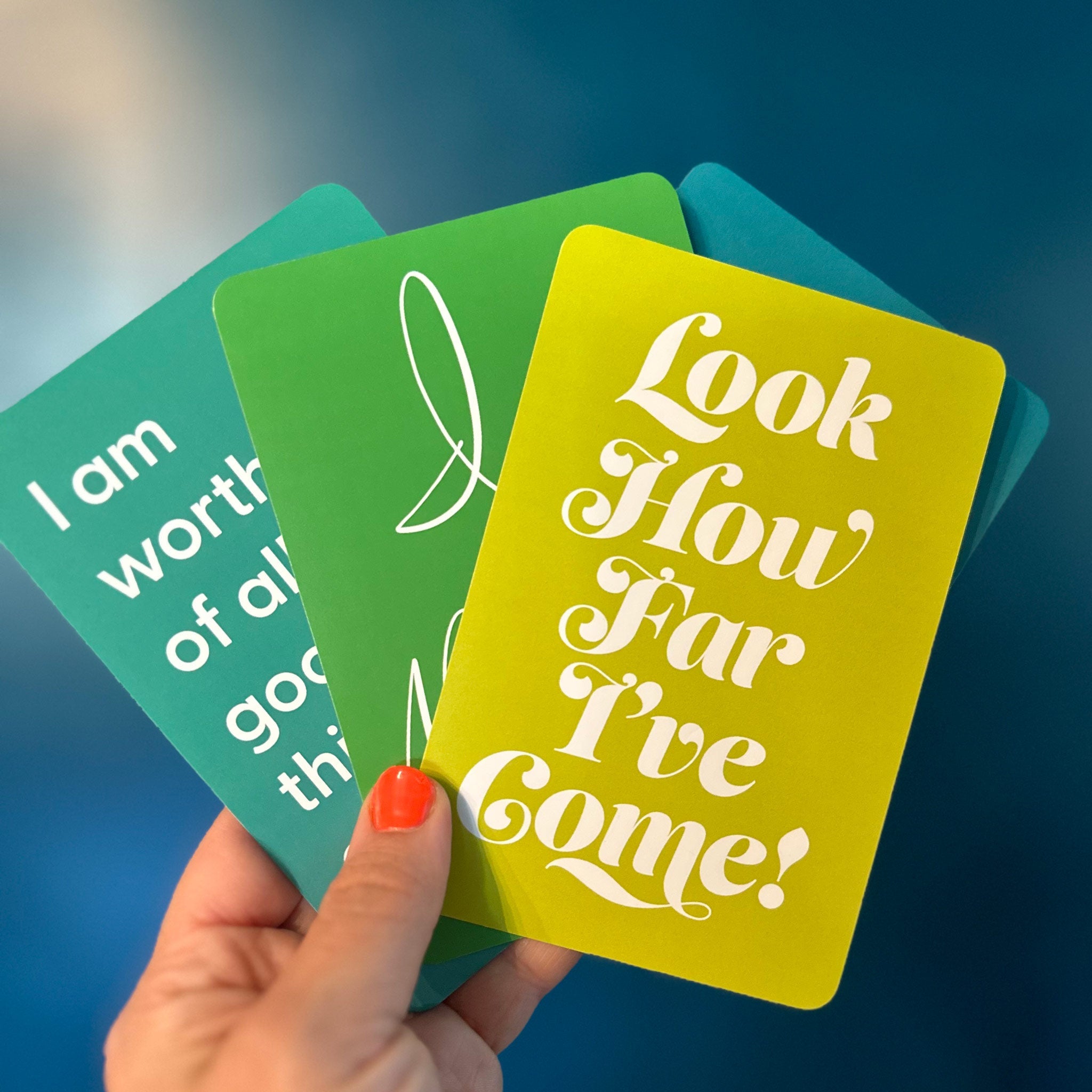 Colorful Affirmation Cards, Deck of 16