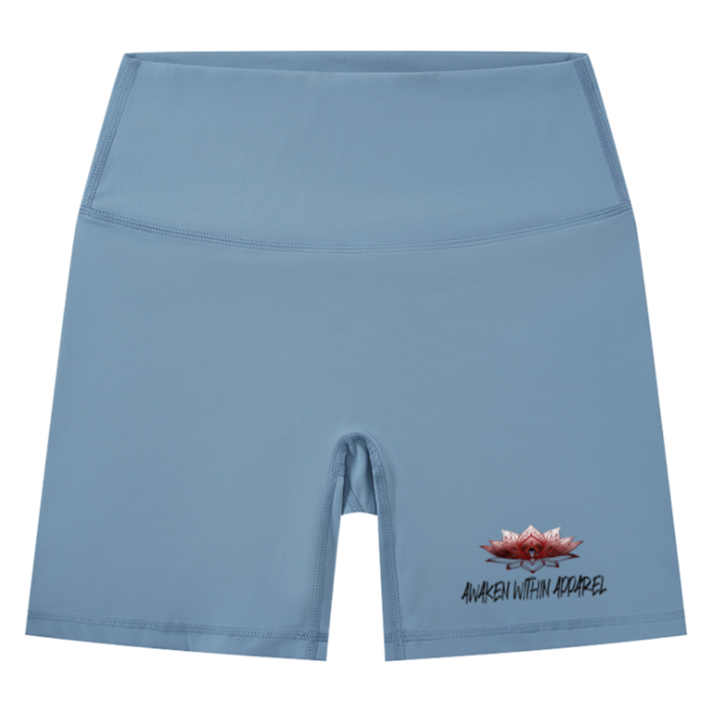 Awaken Within Apparel Lotus Logo Women's High-Waisted Biker Shorts