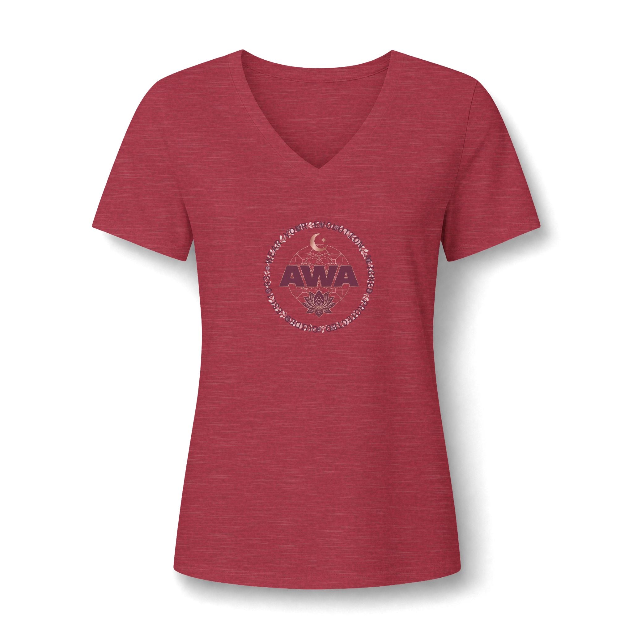 AWA Floral Crest V-Neck Tee