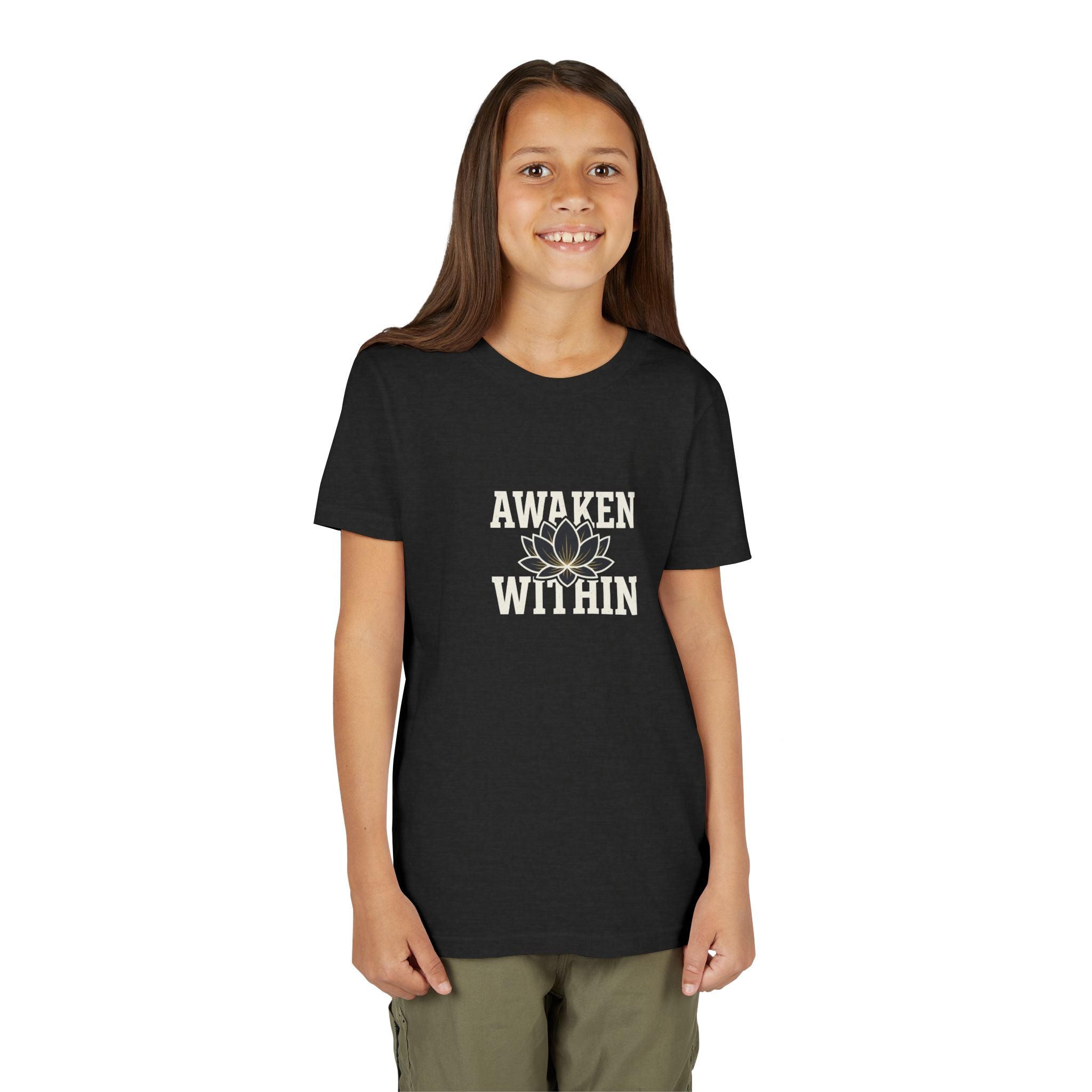 Youth Tee — "Awaken Within" Lotus Front & "It's a New Day" Back Inspirational Shirt