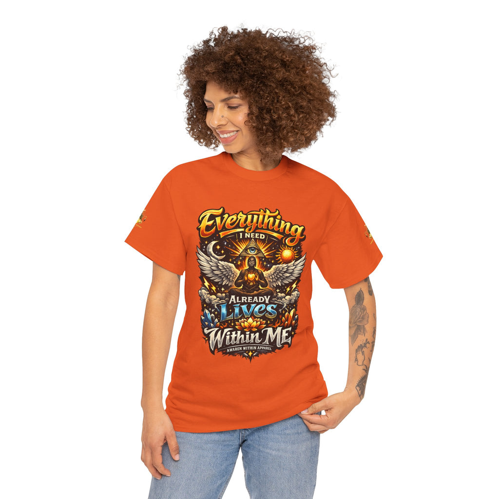 Everything I Need Already Lives Within Me Tee – Inspirational Eagle Graphic T-Shirt - Awaken Within Apparel