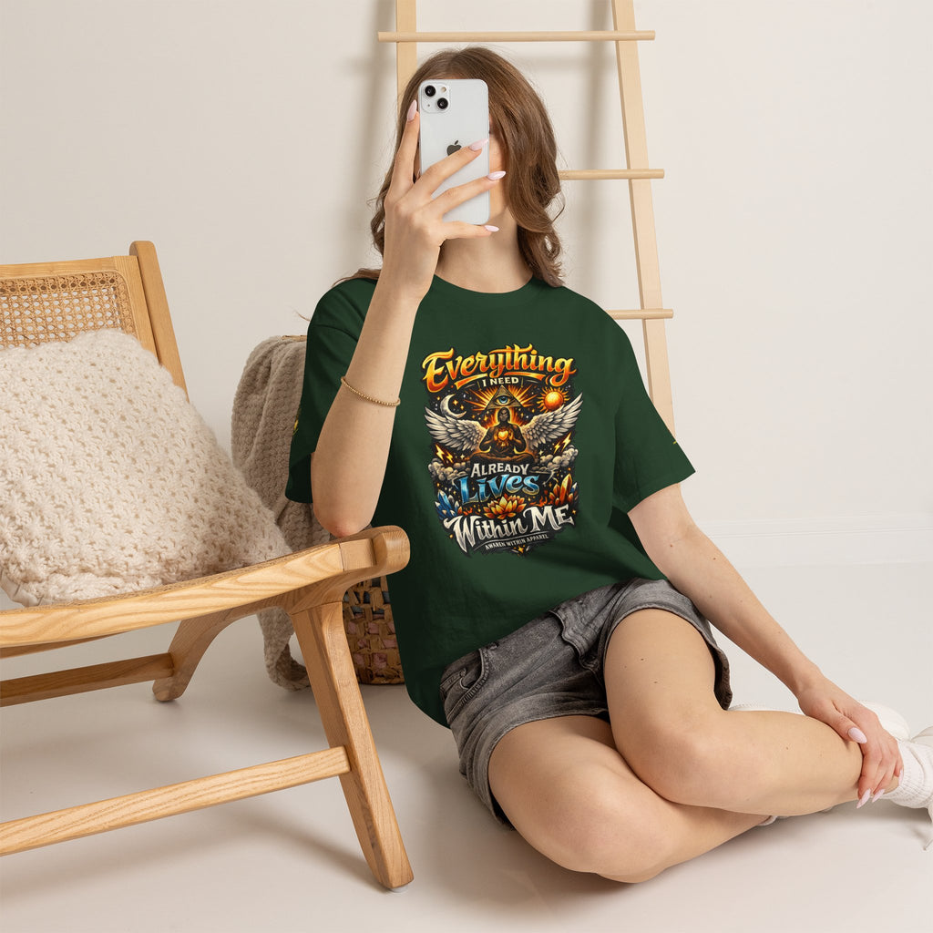 Everything I Need Already Lives Within Me Tee – Inspirational Eagle Graphic T-Shirt - Awaken Within Apparel