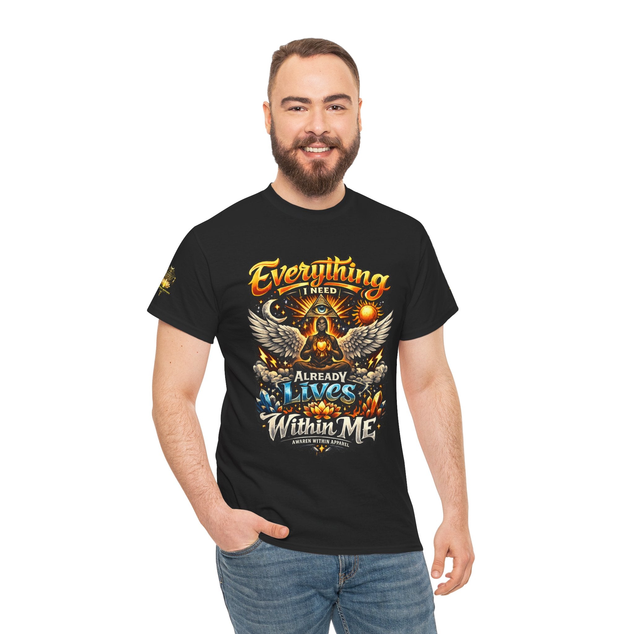 Everything I Need Already Lives Within Me Tee – Inspirational Eagle Graphic T-Shirt - Awaken Within Apparel