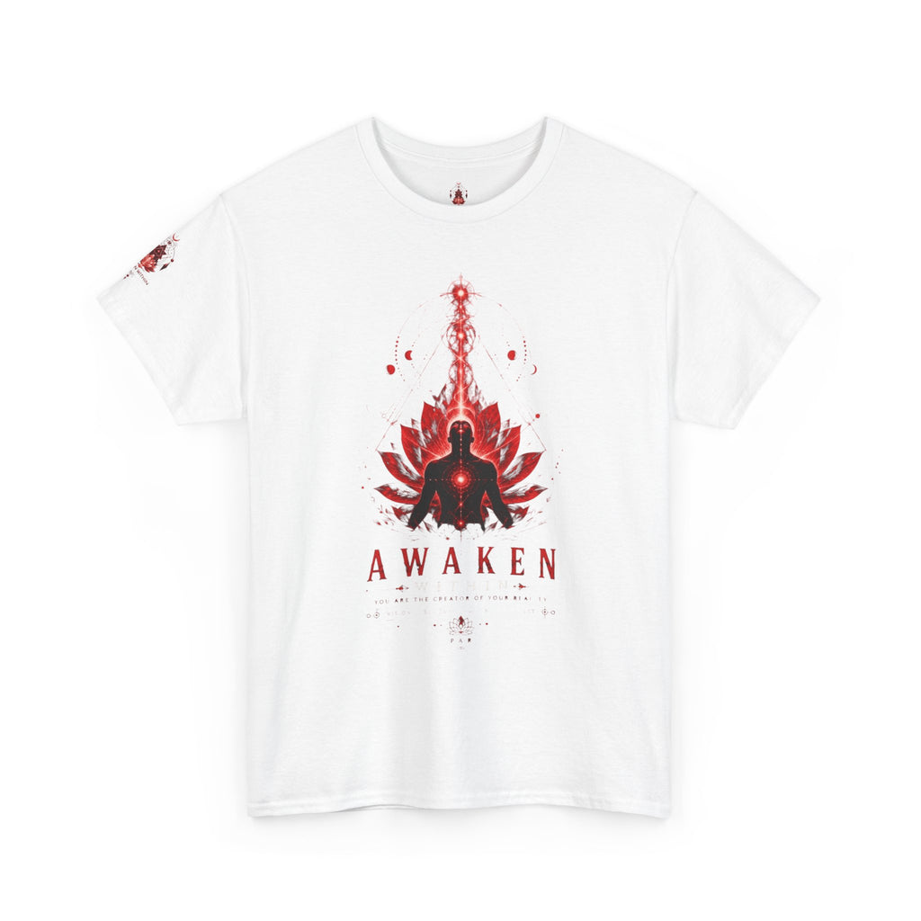 Awaken Meditation T-Shirt — Red Lotus Spiritual Tee - Awaken Within Apparel