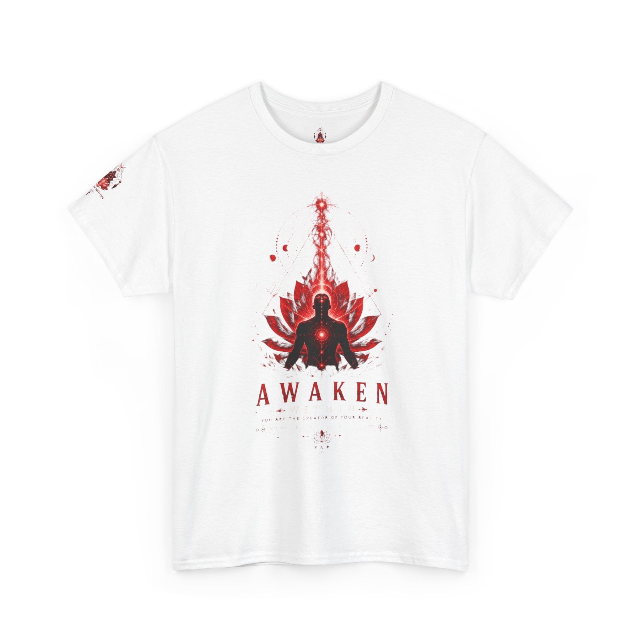 Awaken Meditation T-Shirt — Red Lotus Spiritual Tee - Awaken Within Apparel