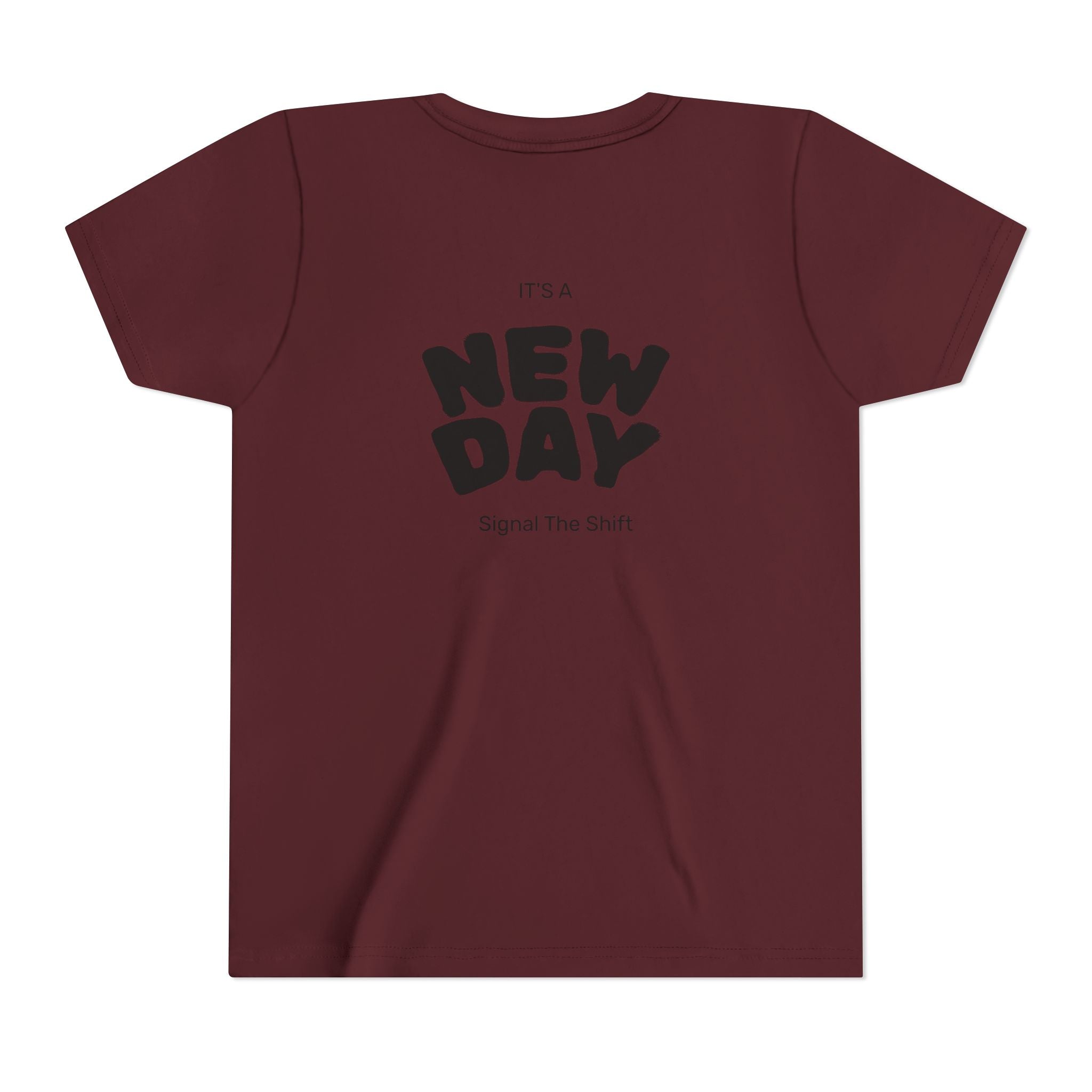 Youth Tee — "Awaken Within" Lotus Front & "It's a New Day" Back Inspirational Shirt