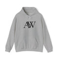 AWA Hero Logo Hoodie — AW Om Serif Monogram Pullover Sweatshirt