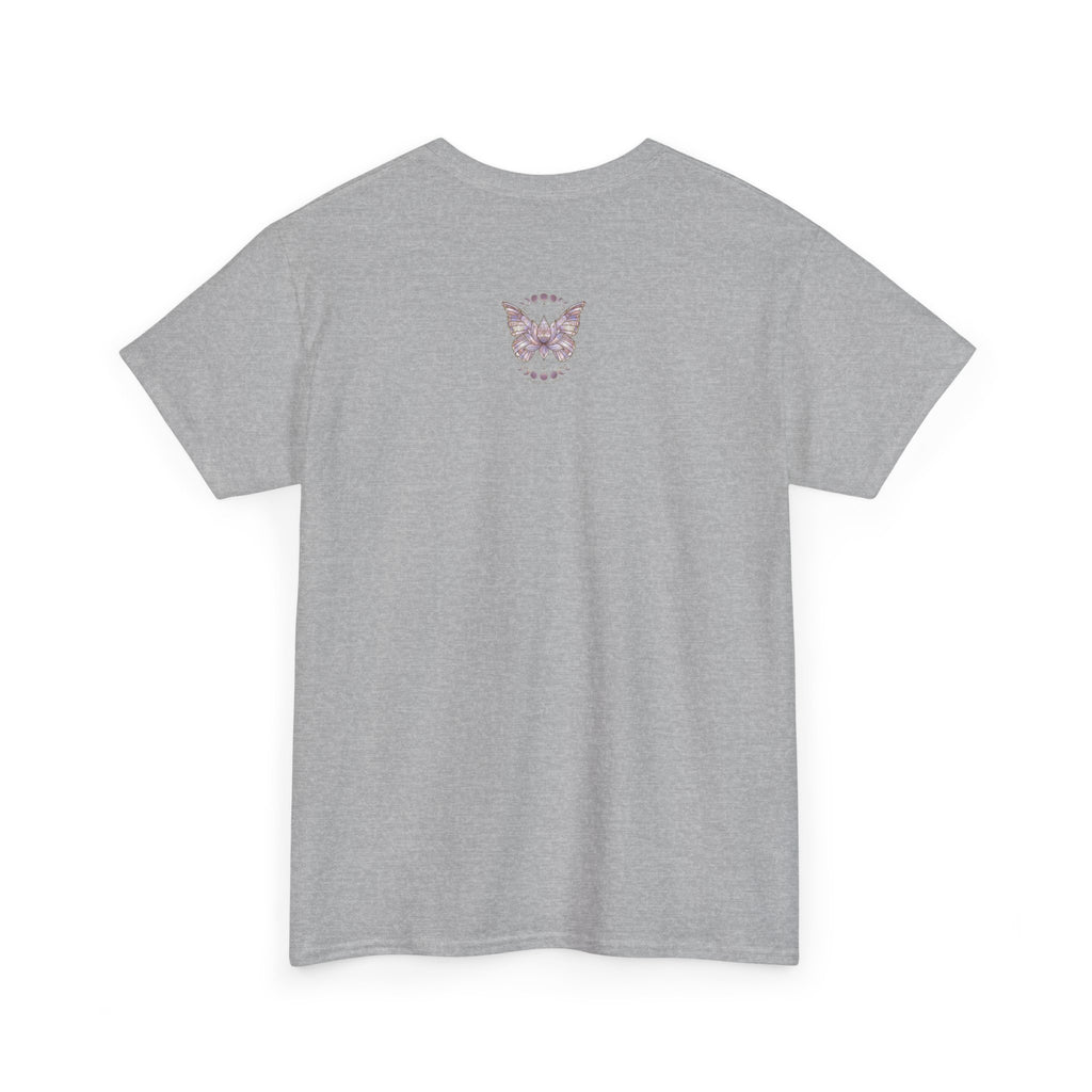 Mystic Moon Butterfly Tee — Floral Lotus Moth Tee for Spiritual & Boho Style